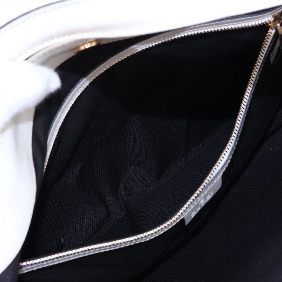 Interlocking G Coated Canvas x Leather Shoulder Bag, White, 162740 — view 8