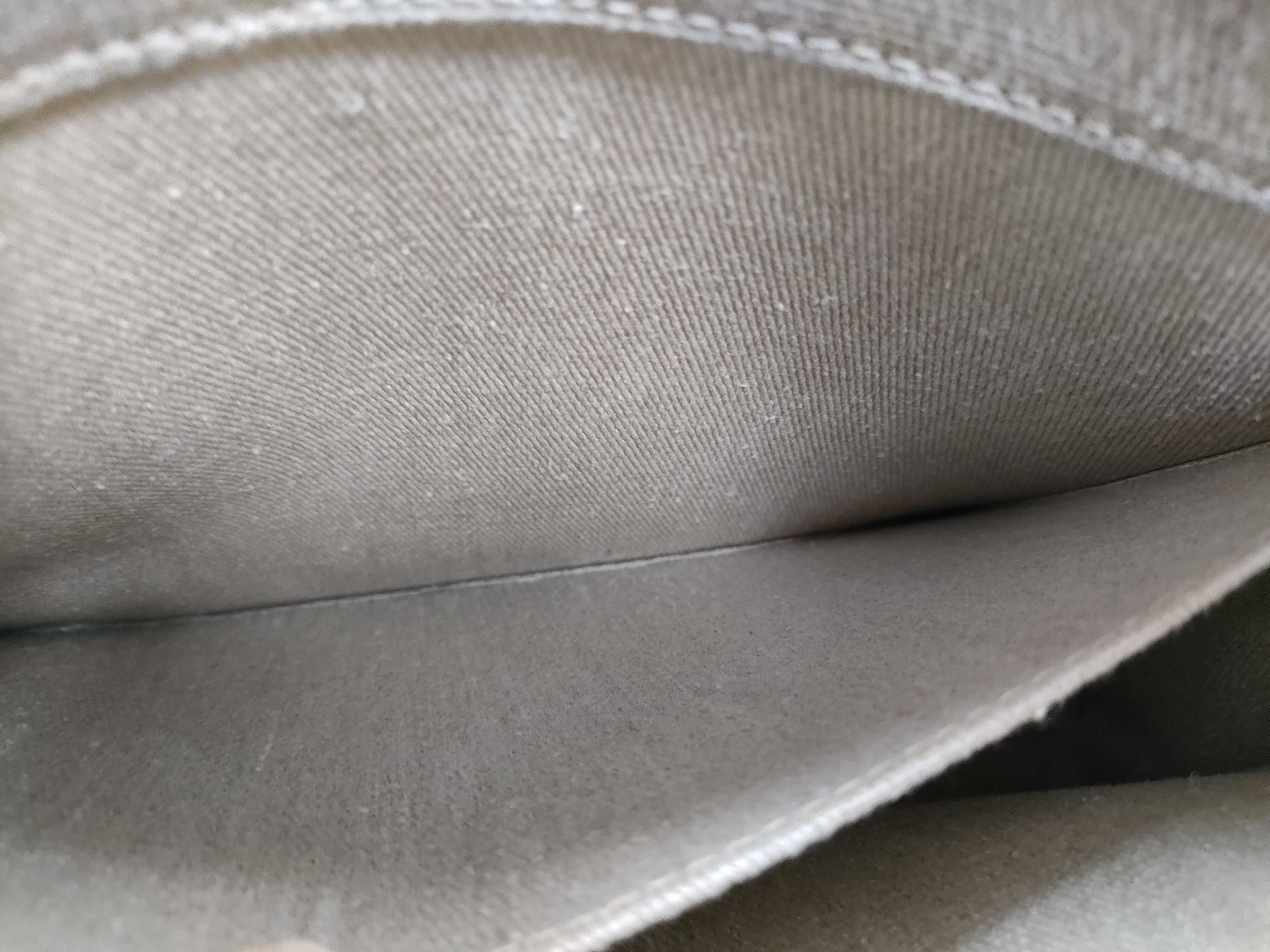 Woody Medium Canvas x Leather Tote Bag, Beige x Brown Tote Bag — view 10
