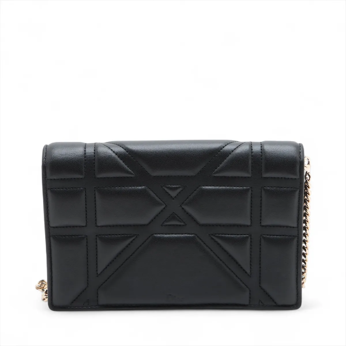 Diorama Leather Chain Shoulder Bag, Black — view 2