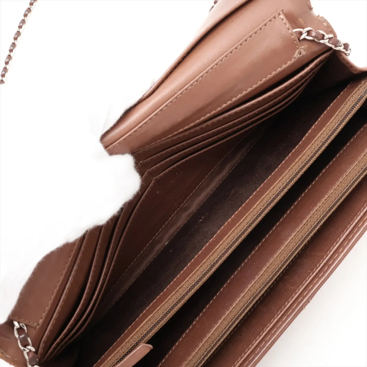 Wild Stitch Leather Chain Shoulder Bag, Brown, Silver Hardware, 15129599, Serial Number 15 — view 7