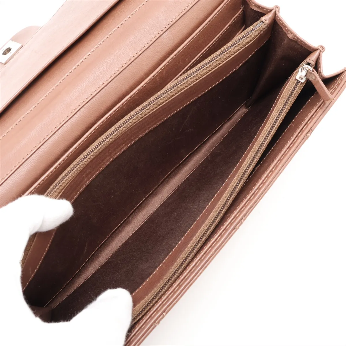 Wild Stitch Leather Chain Shoulder Bag, Brown, Silver Hardware, 15129599, Serial Number 15 — view 9