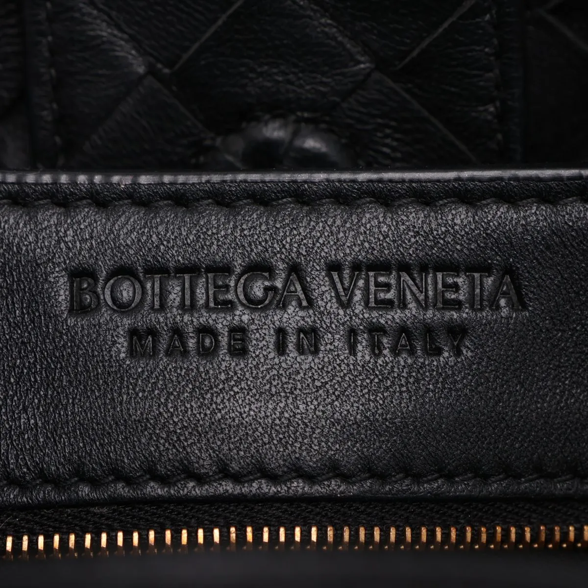 Intrecciato Medium Andiamo Leather 2-Way Handbag, Black — view 12