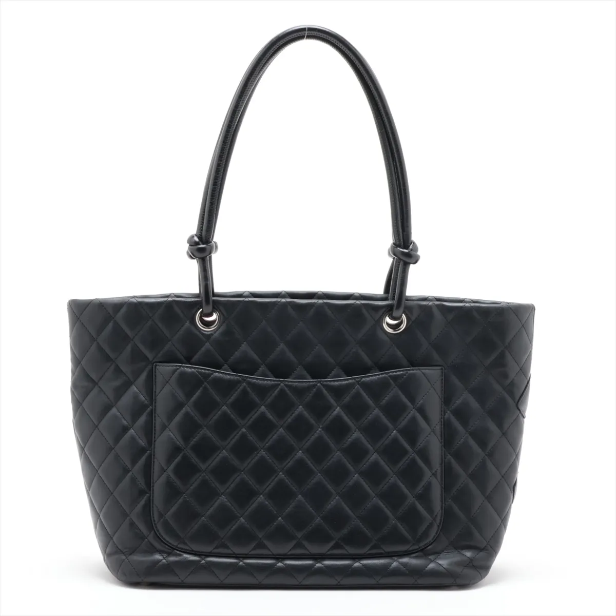 Cambon Line Lambskin Tote Bag, Black with Silver Hardware, 9121276 (Serial Number 9) — view 2