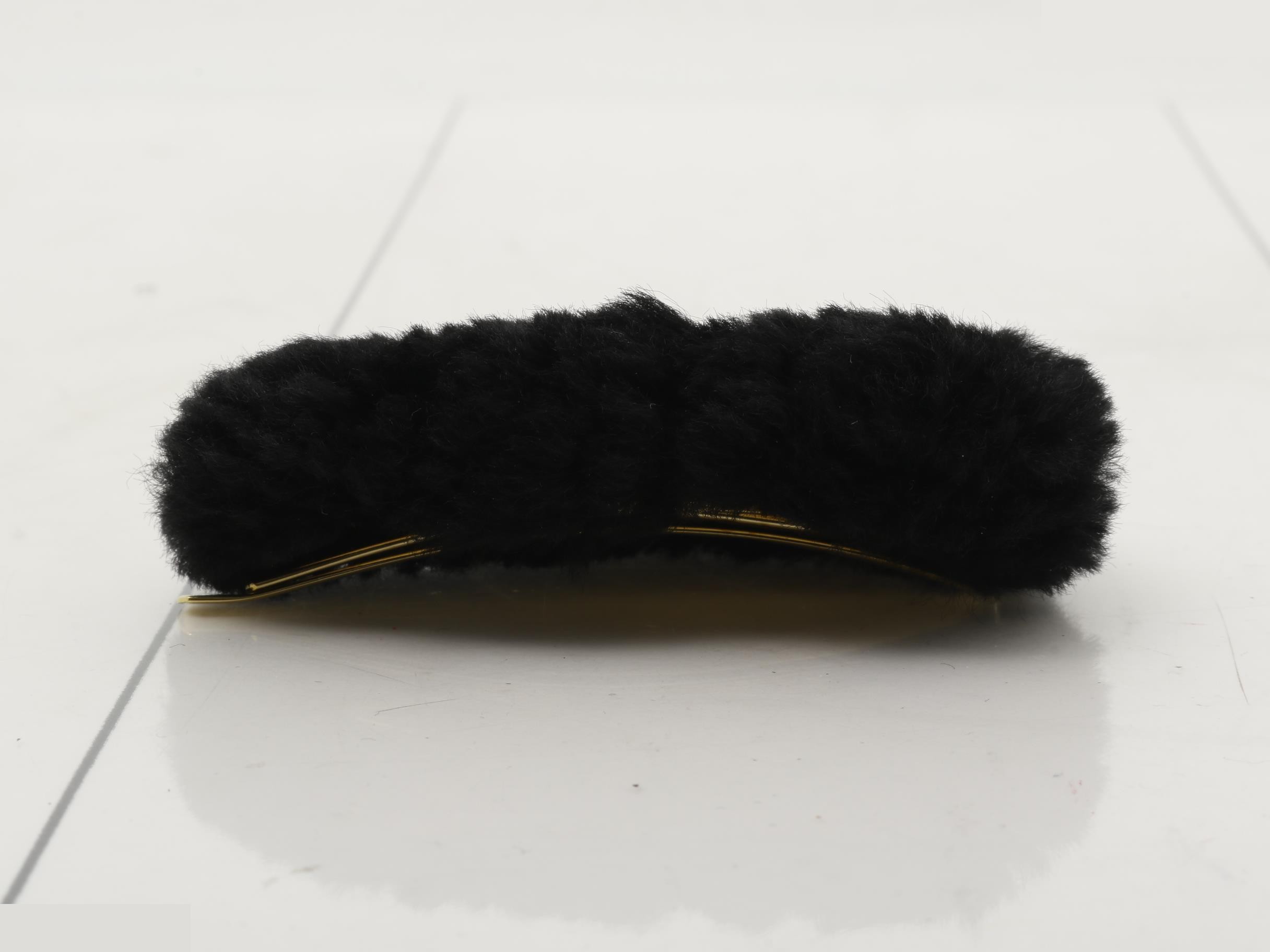 Hairpin, black faux fur — view 3