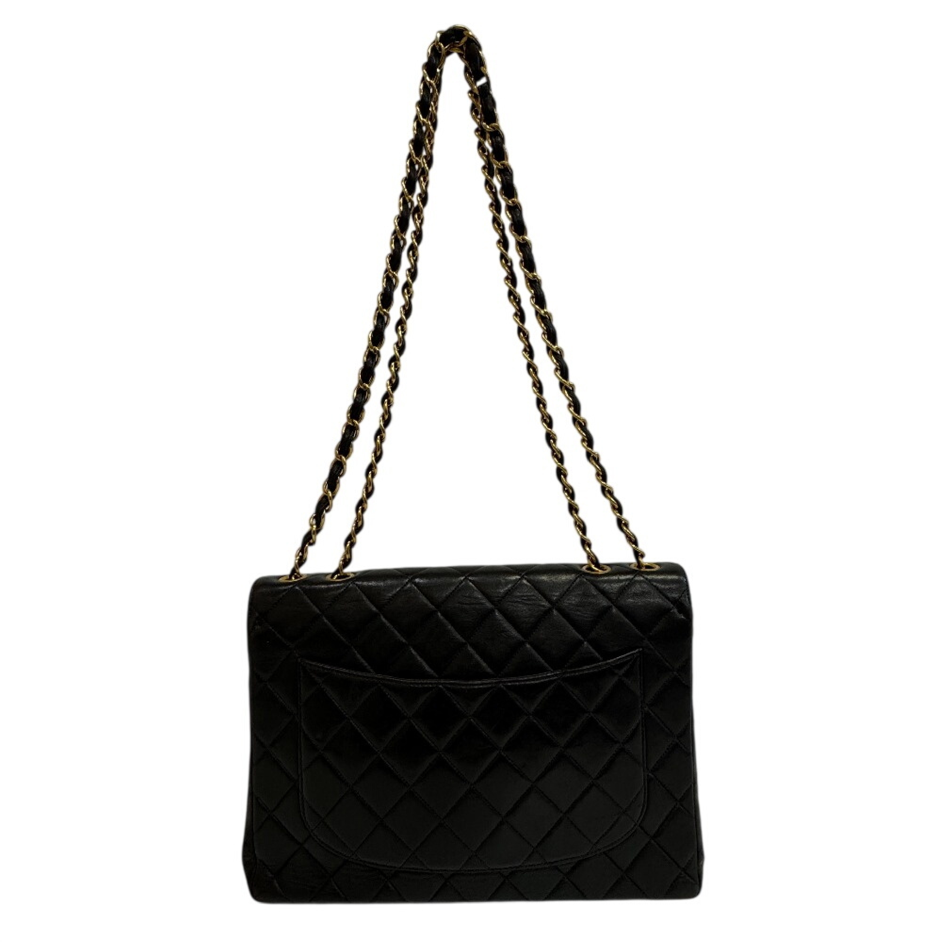 Large Matelassé Lambskin Women's Shoulder Bag 4344907 Black — view 2