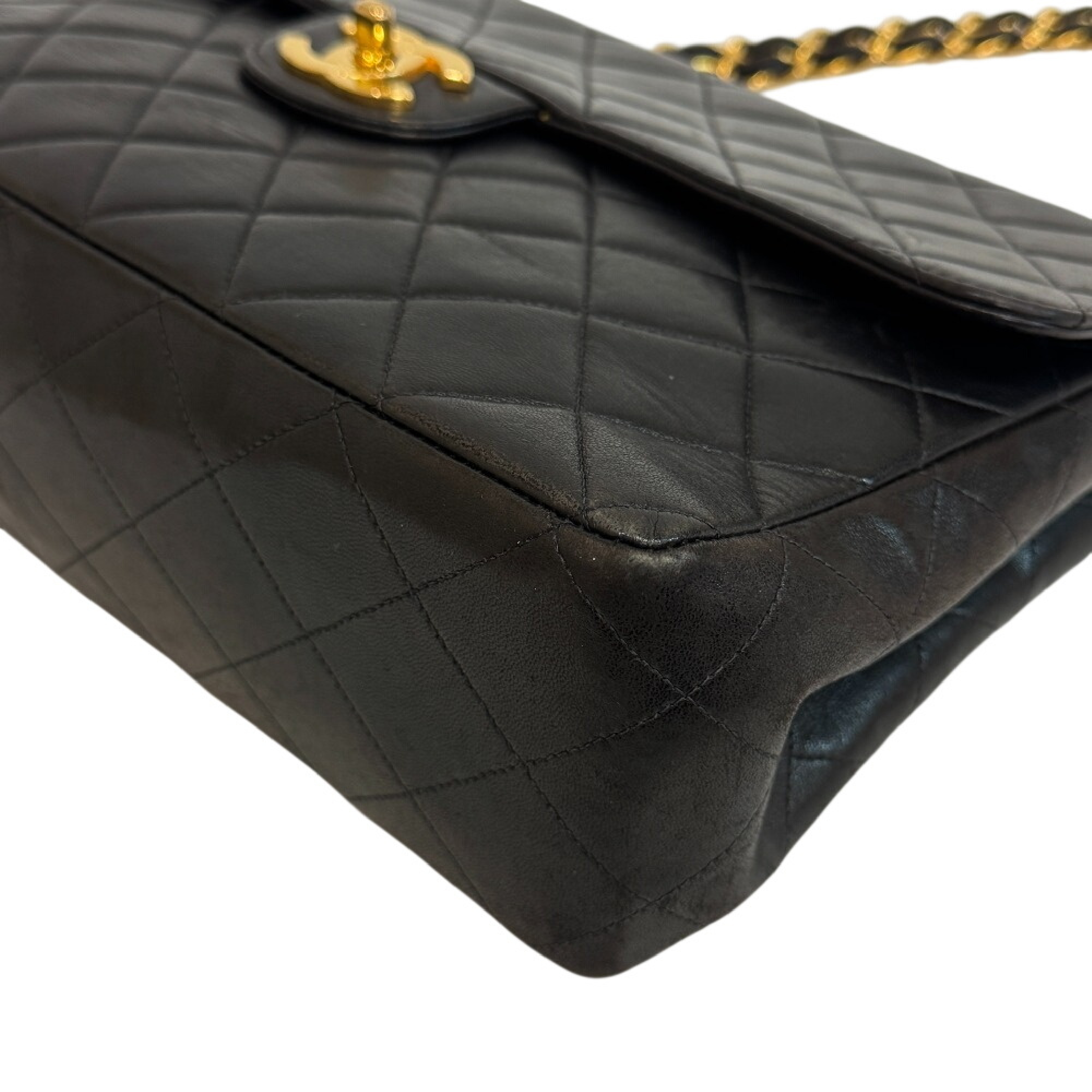 Large Matelassé Lambskin Women's Shoulder Bag 4344907 Black — view 3
