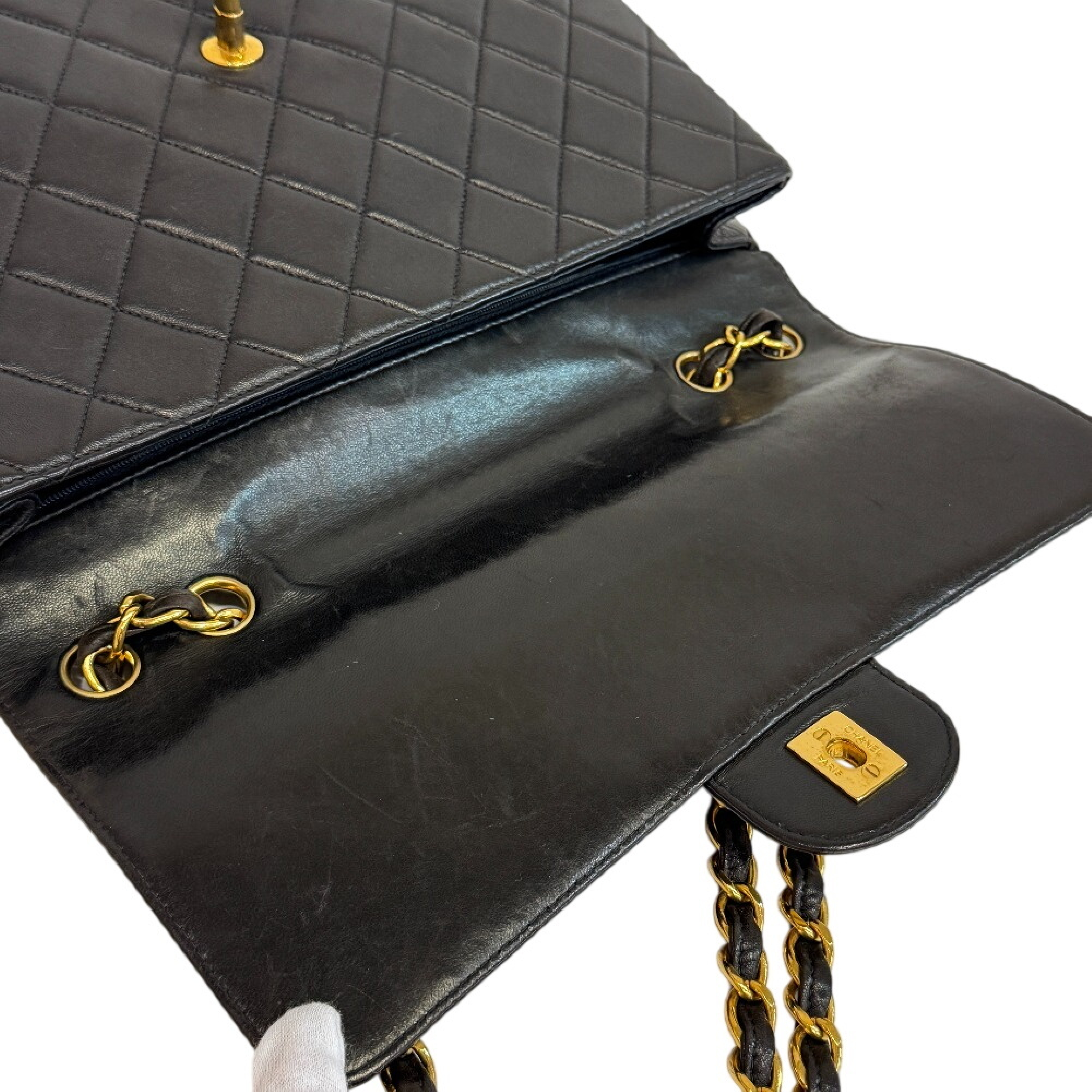 Large Matelassé Lambskin Women's Shoulder Bag 4344907 Black — view 6