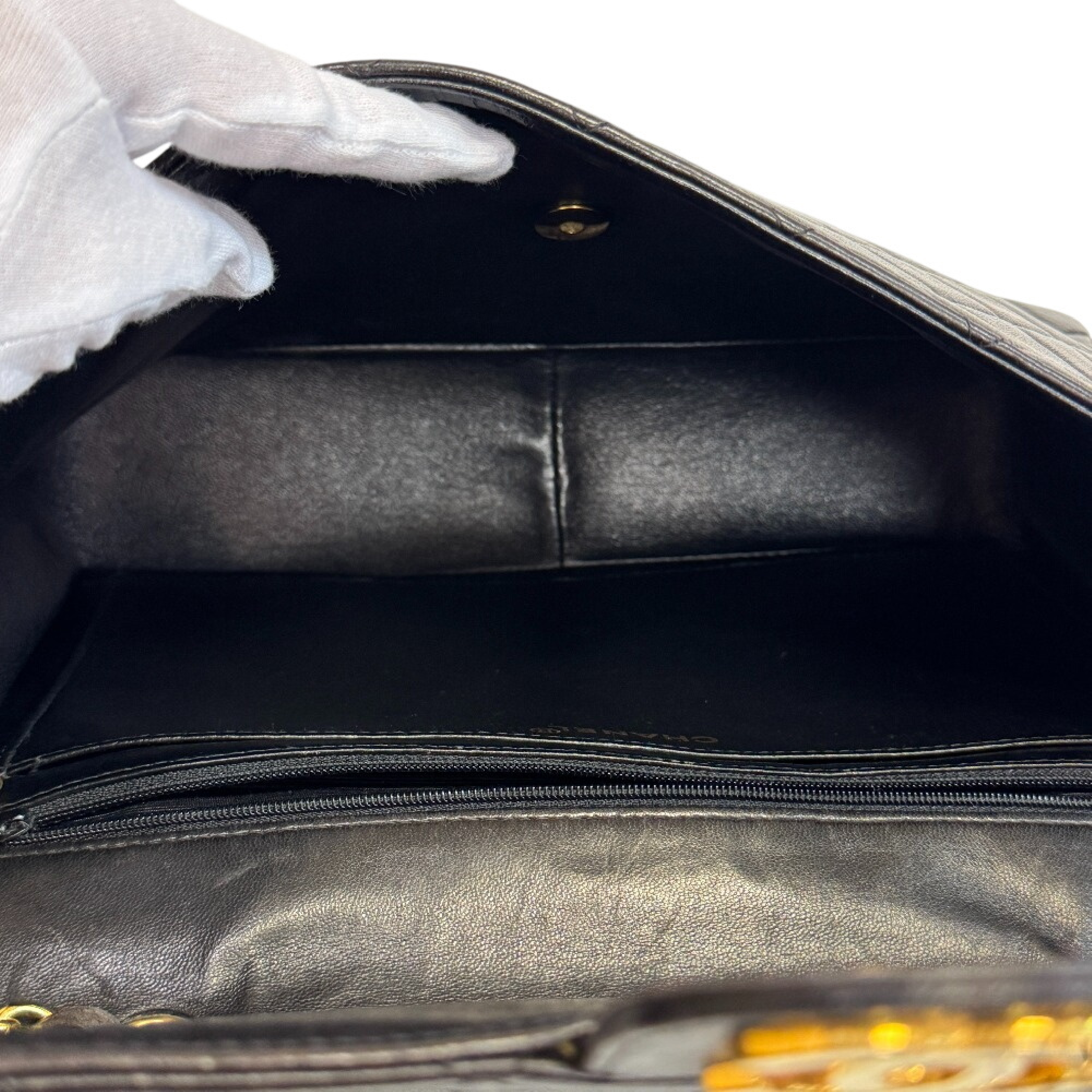 Large Matelassé Lambskin Women's Shoulder Bag 4344907 Black — view 7