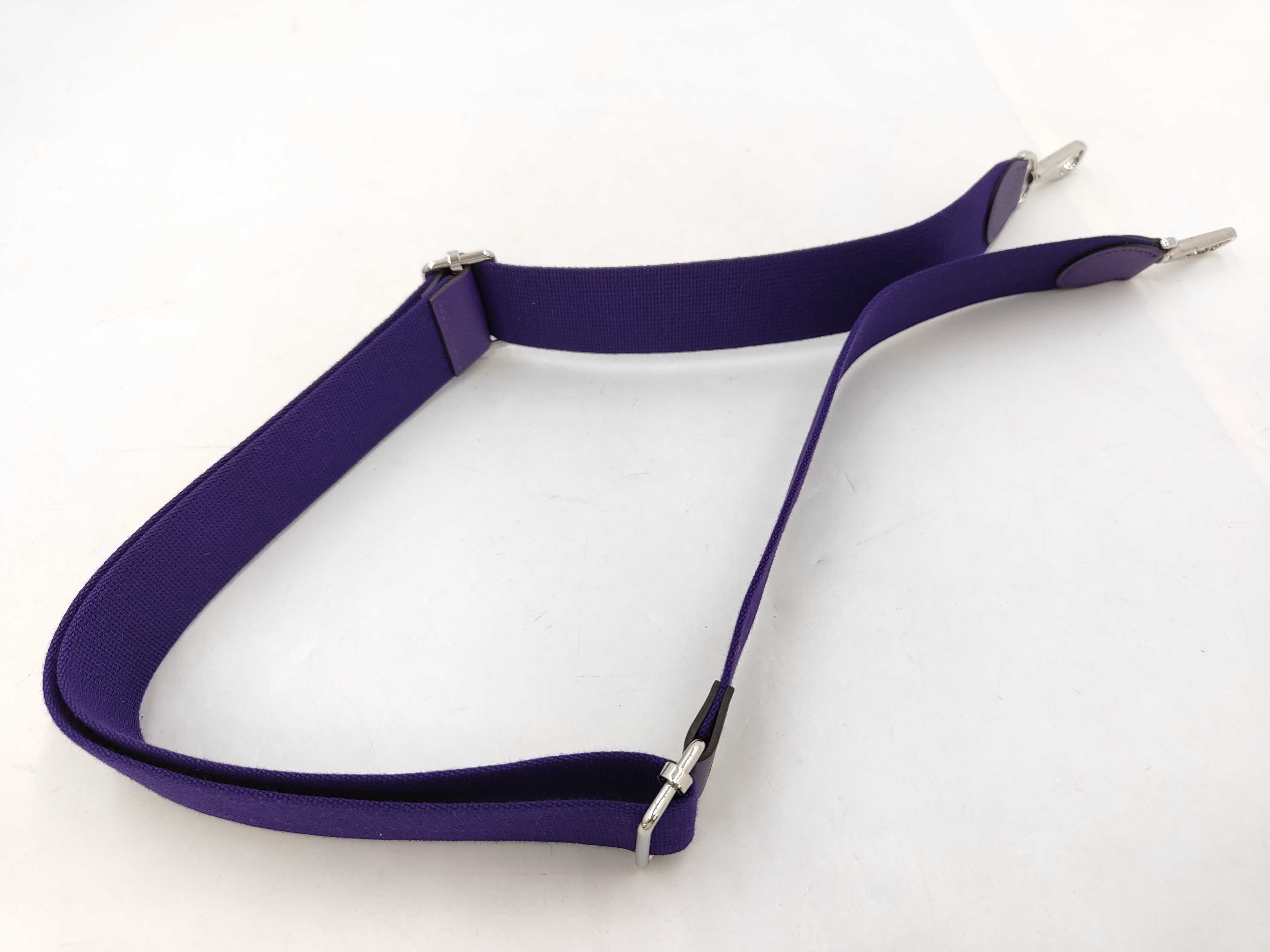 Evelyne 23 Taurillon Clemence Leather, Purple, Silver Hardware, G Stamp, Shoulder Bag — view 4