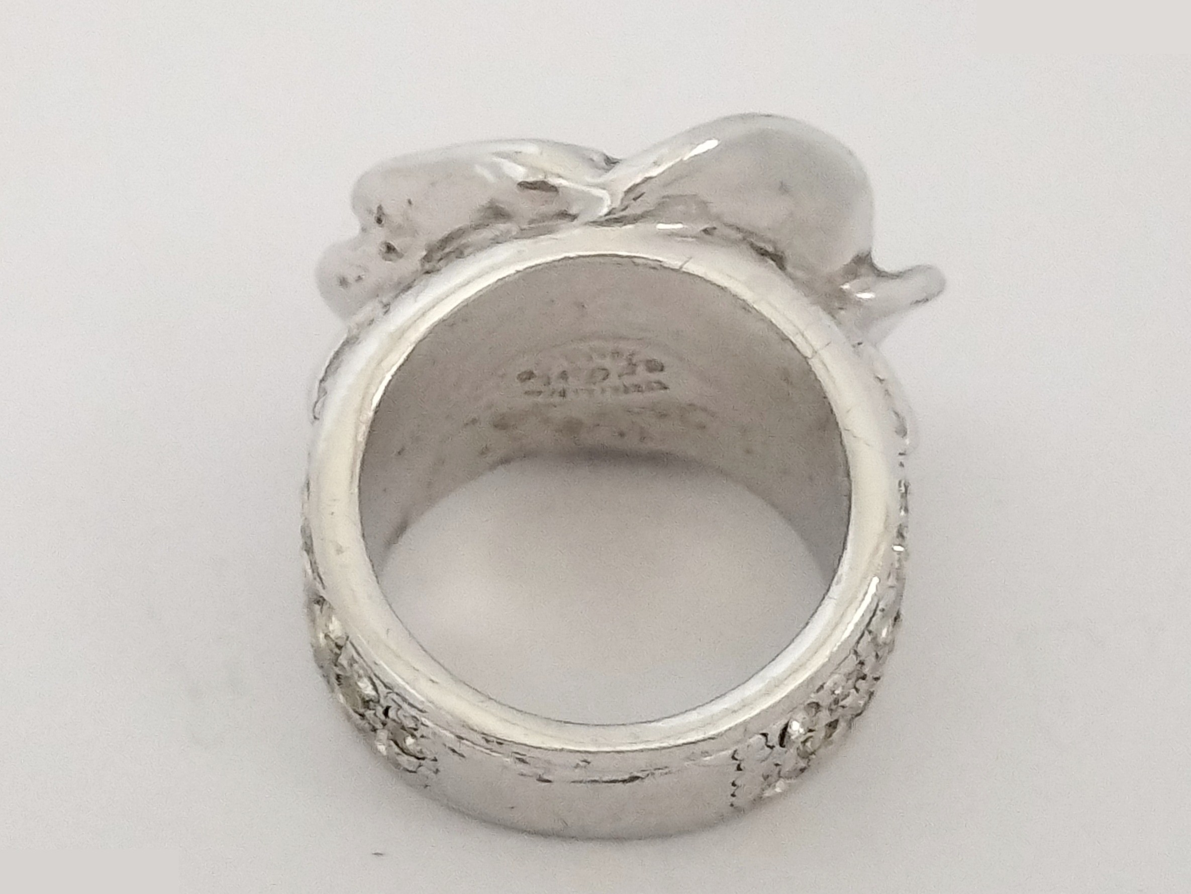 Coco Camellia Silver Ring, Size #13 — view 3
