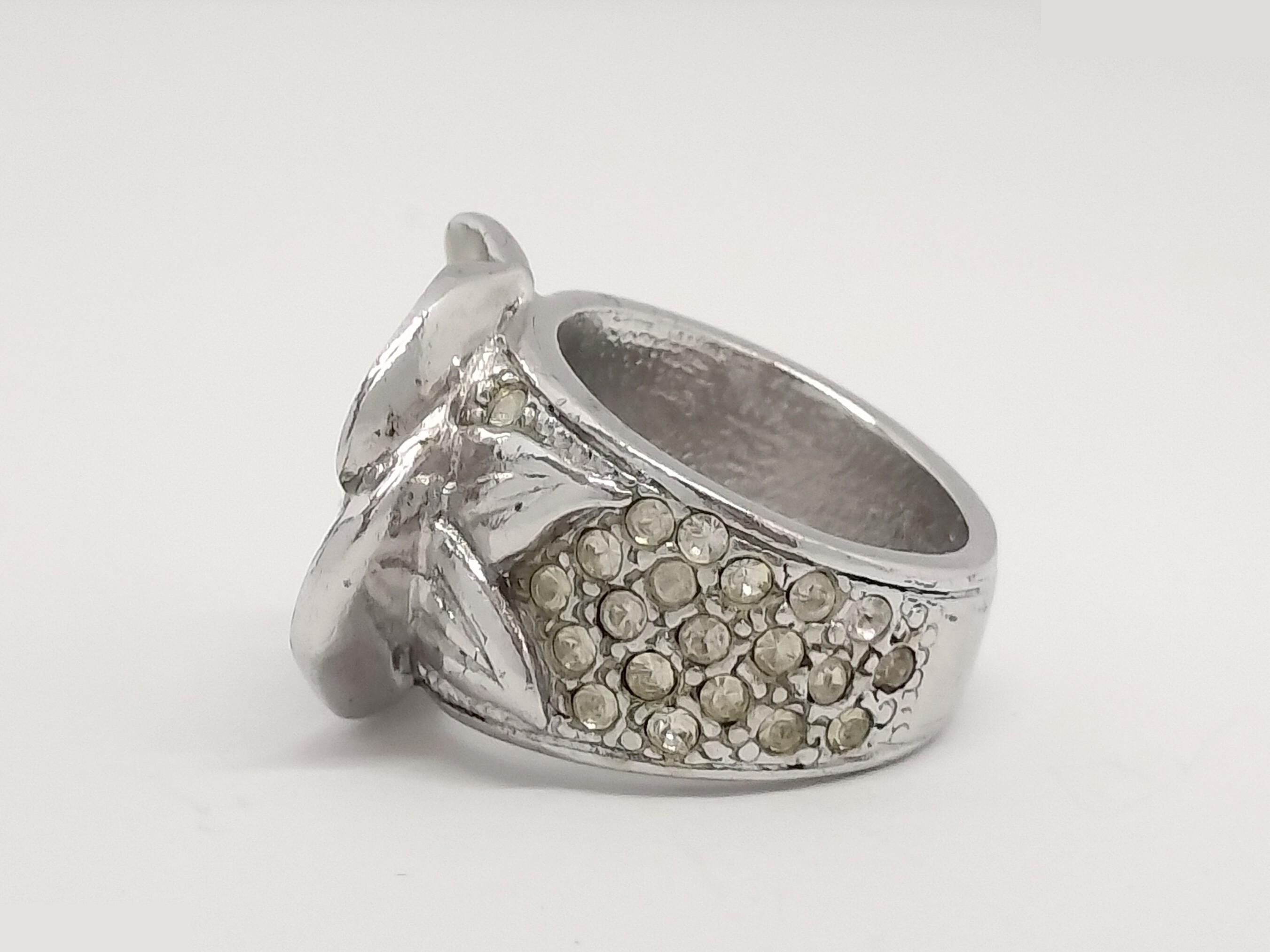 Coco Camellia Silver Ring, Size #13 — view 5