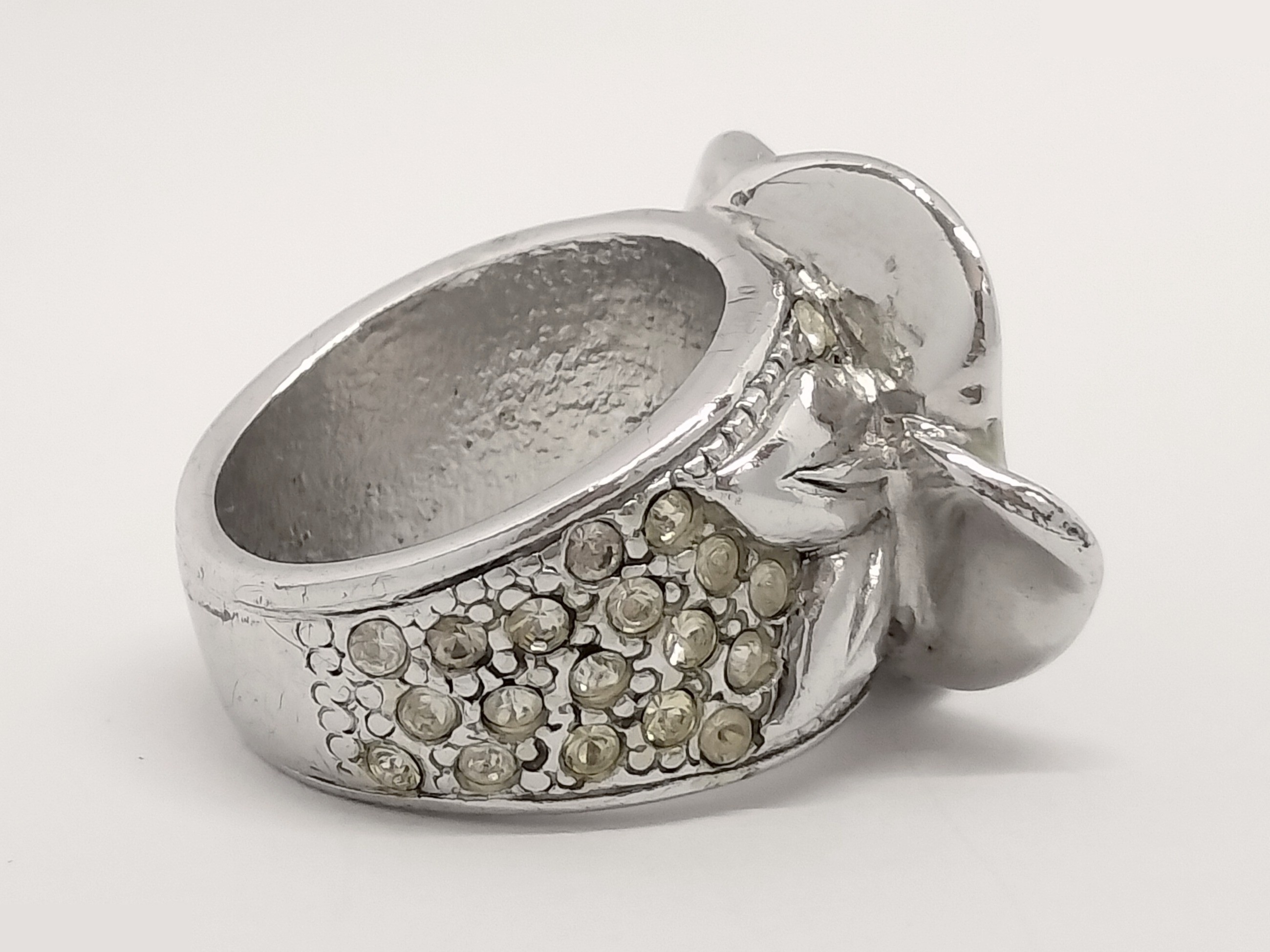 Coco Camellia Silver Ring, Size #13 — view 6