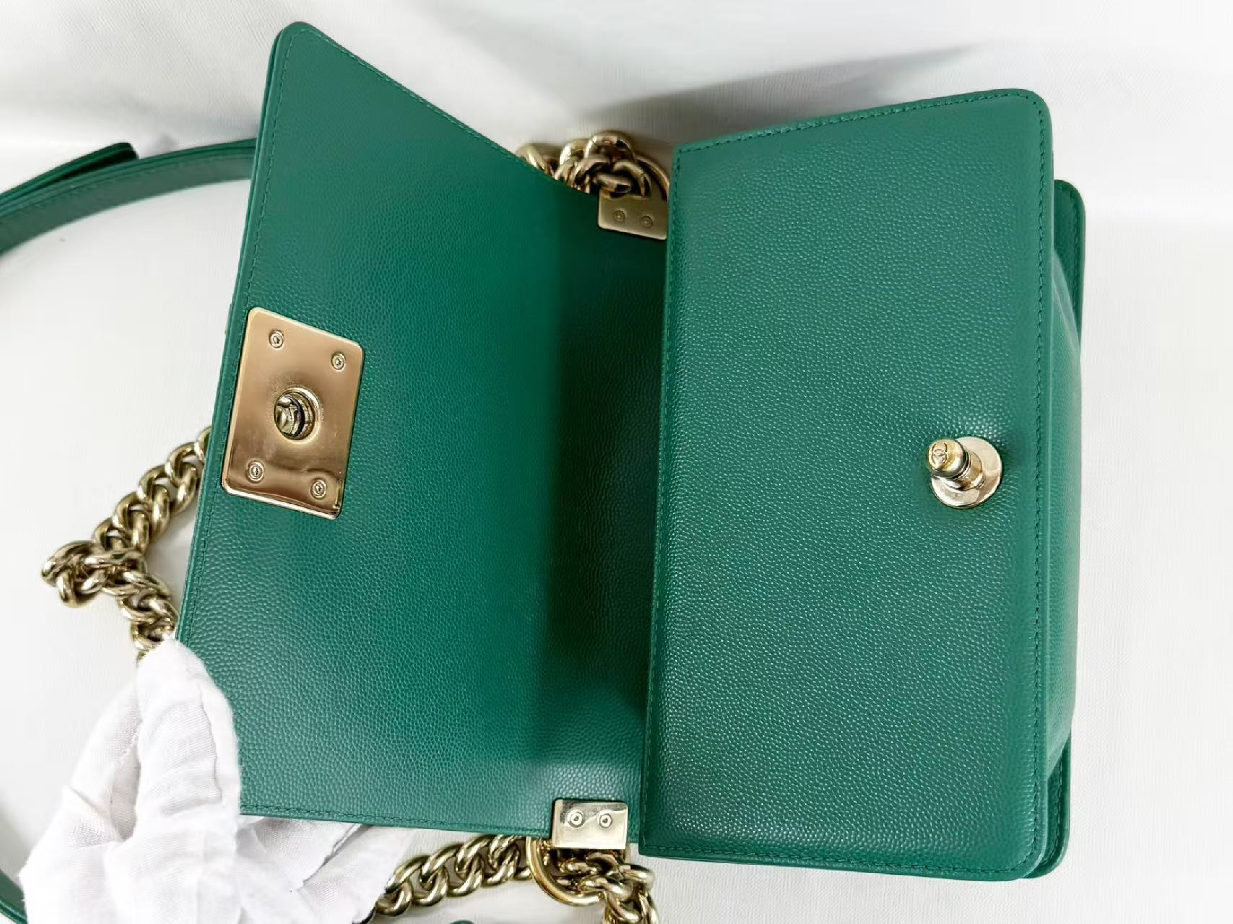 Boy Caviar Skin Chevron Emerald Gold W20/H13/D6cm approx. 25 series [with dust bag and seal] C gold hardware Shoulder bag 25584110 Shoulder bag — view 13