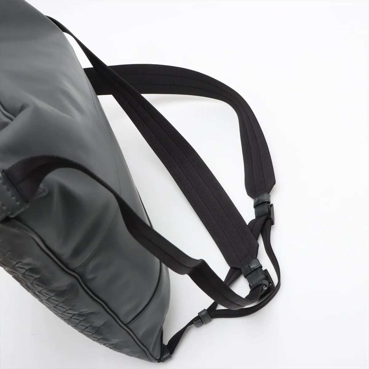 Intrecciato Leather Backpack/Rucksack Gray — view 6