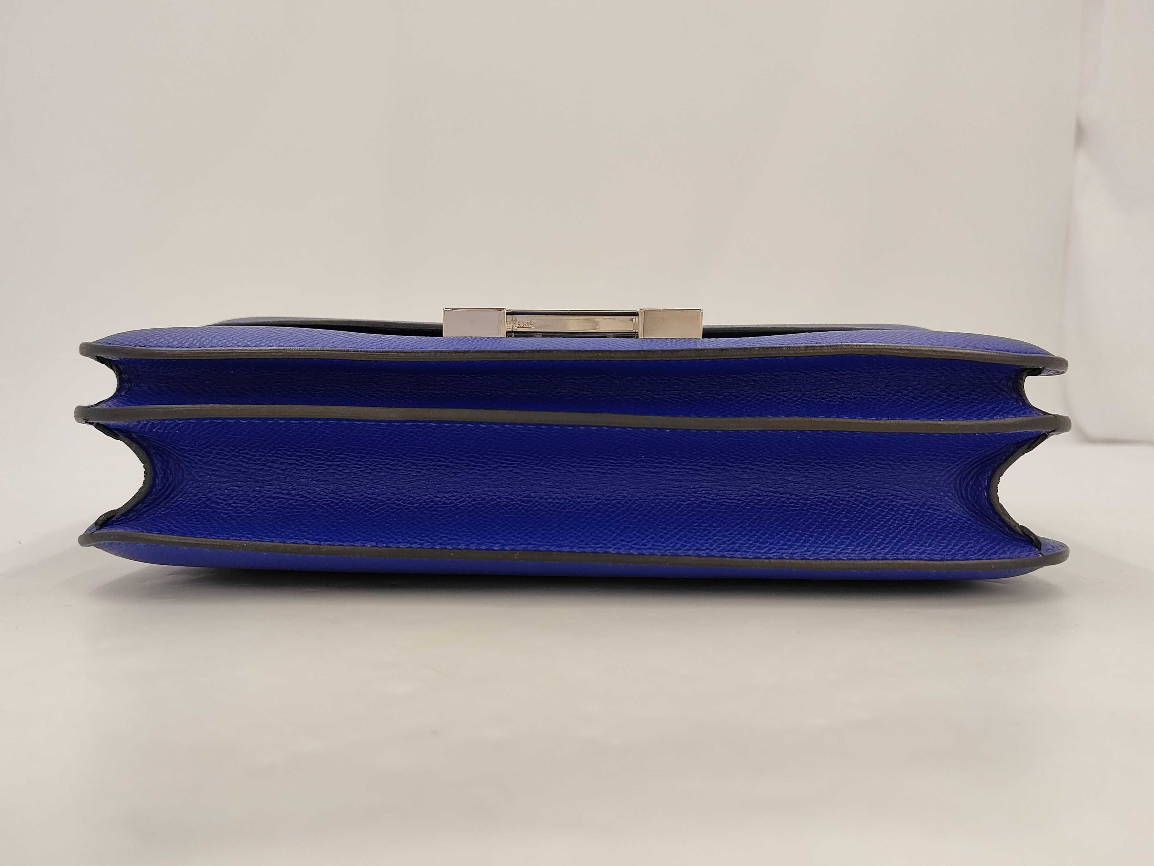 BAG CONSTANCE ELAN EPSOM PHW BLEU SQUARE O STAMP Shoulder Bag — view 3