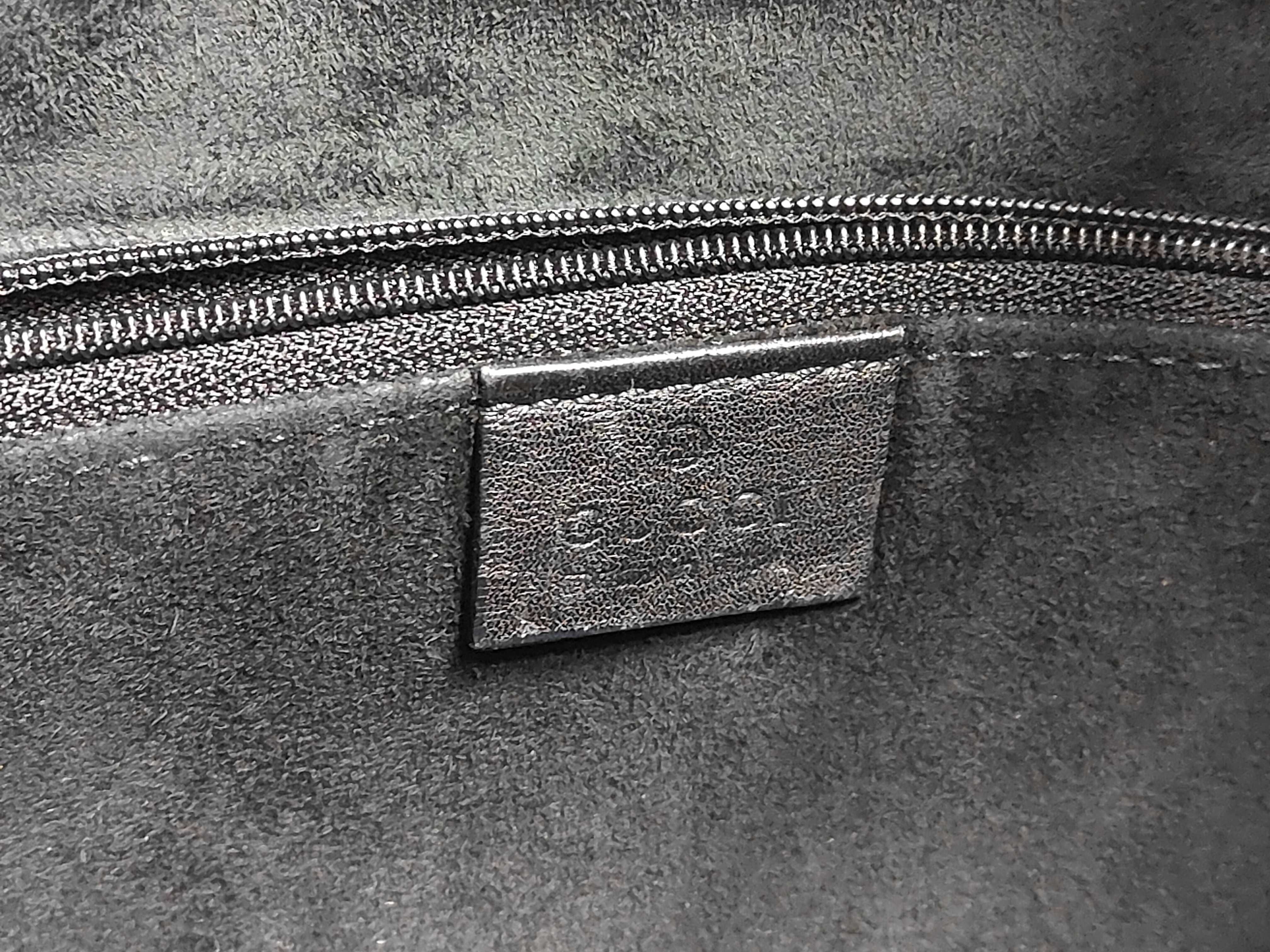 0014332 Calf Leather One-Shoulder Bag/Tote Bag, Black with Silver Hardware, Shoulder Bag — view 8
