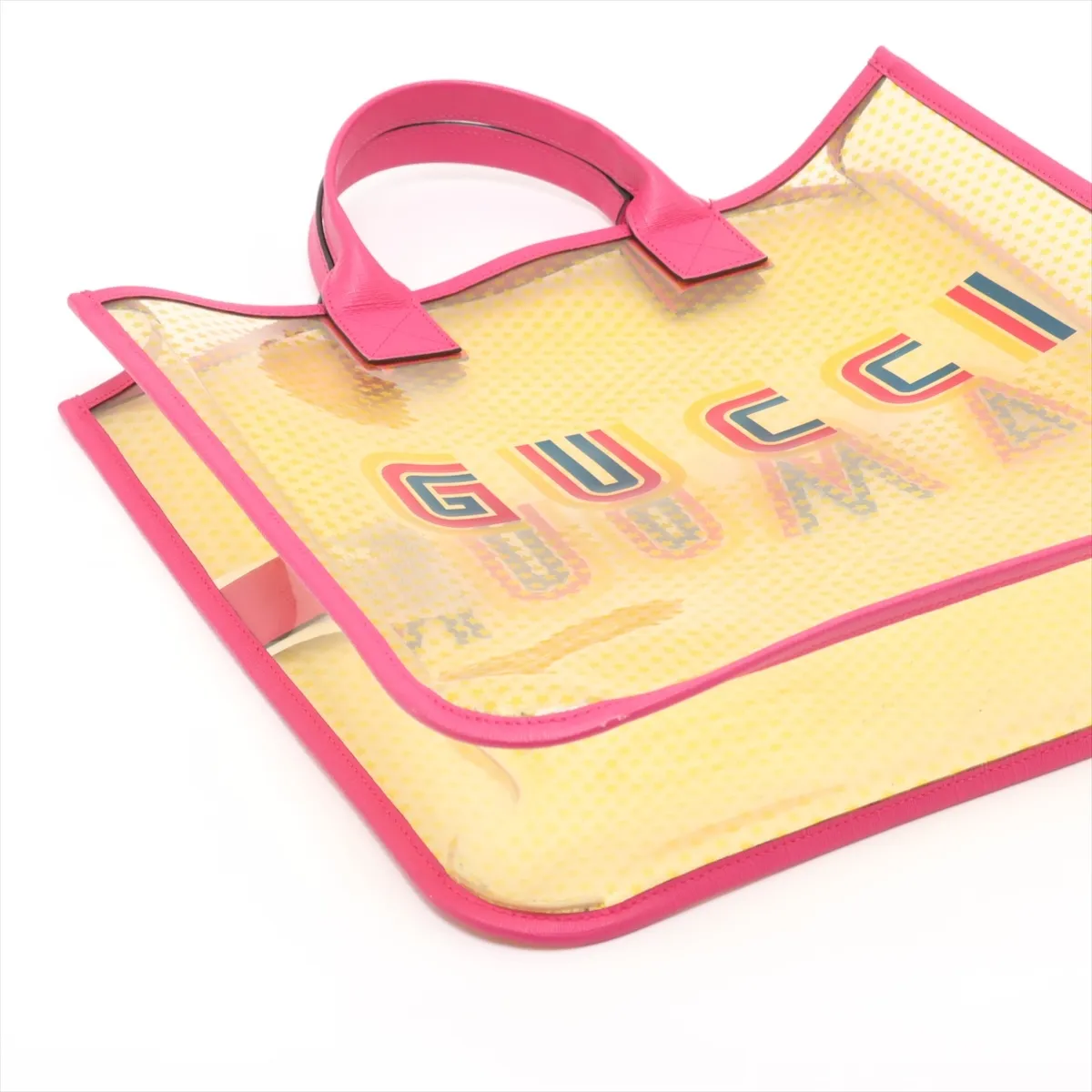 Children's 550763 Vinyl x Leather Handbag Yellow x Pink — view 4