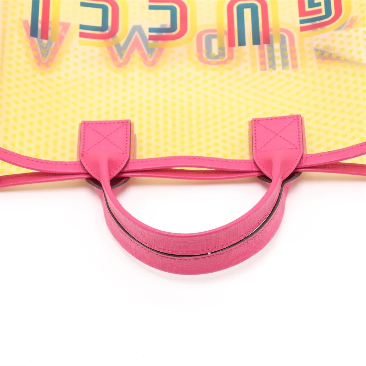 Children's 550763 Vinyl x Leather Handbag Yellow x Pink — view 5