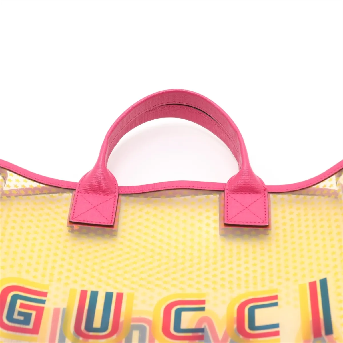 Children's 550763 Vinyl x Leather Handbag Yellow x Pink — view 6