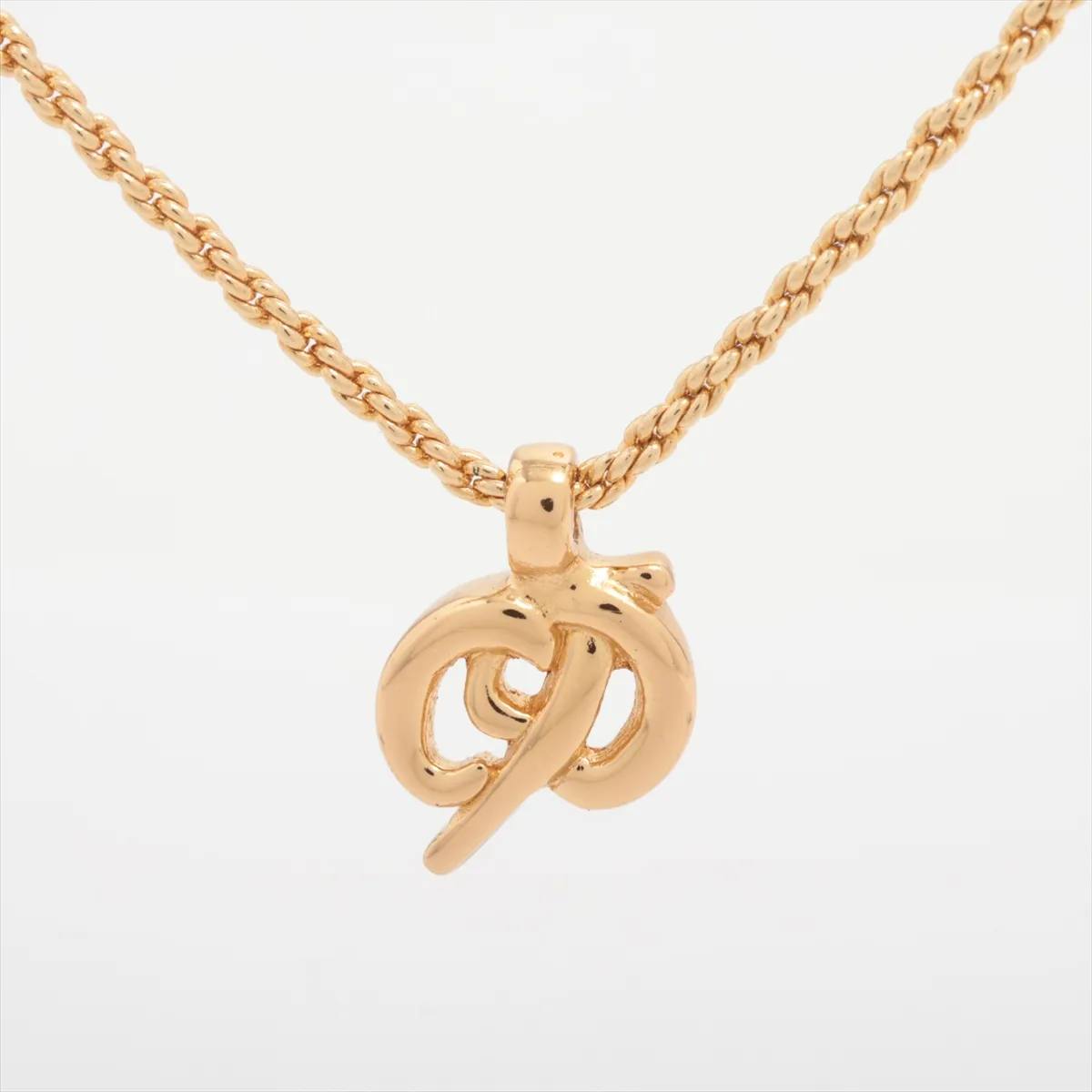 CD logo necklace, GP gold,