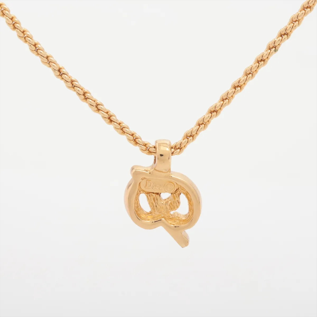 CD logo necklace, GP gold, — view 2