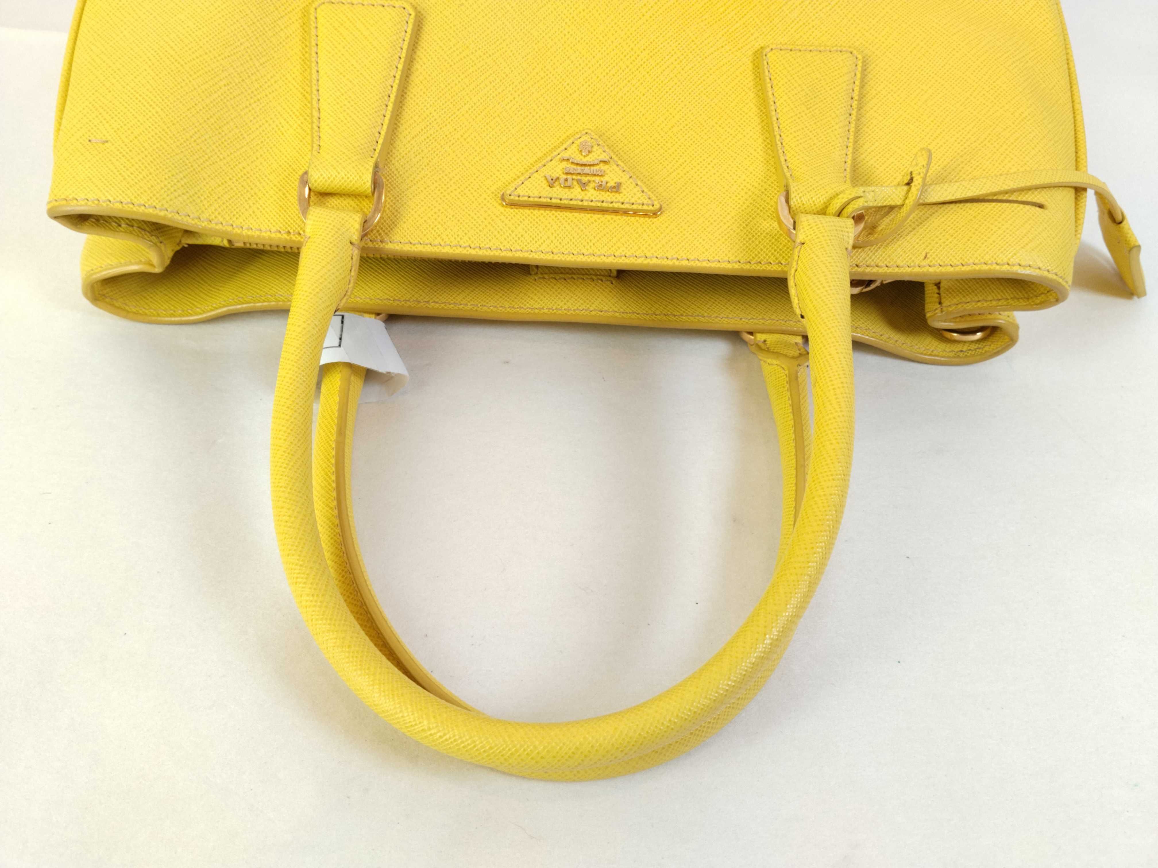 ID- Saffiano Lux Galleria Cowskin 2-Way Handbag Yellow BN1874 #208 Handbag — view 3