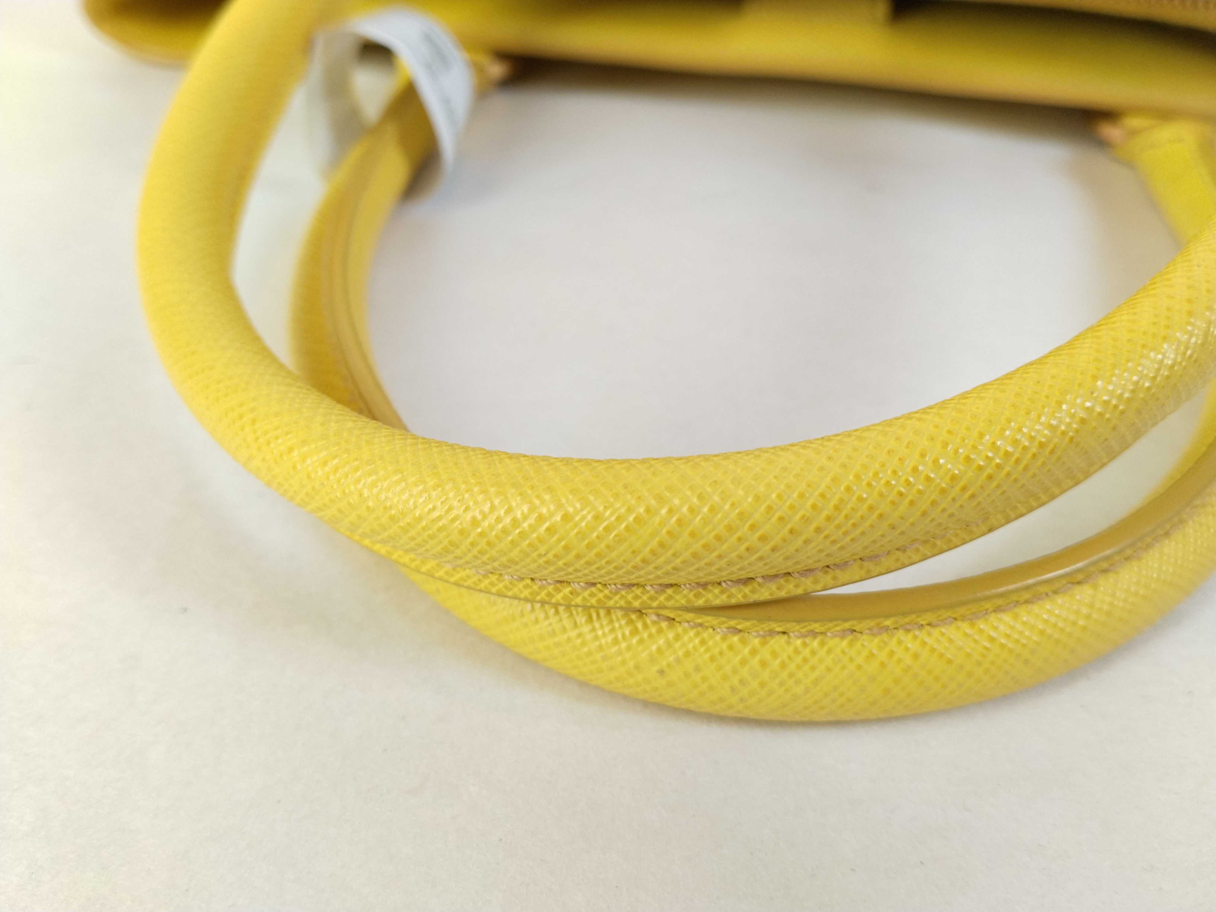 ID- Saffiano Lux Galleria Cowskin 2-Way Handbag Yellow BN1874 #208 Handbag — view 4