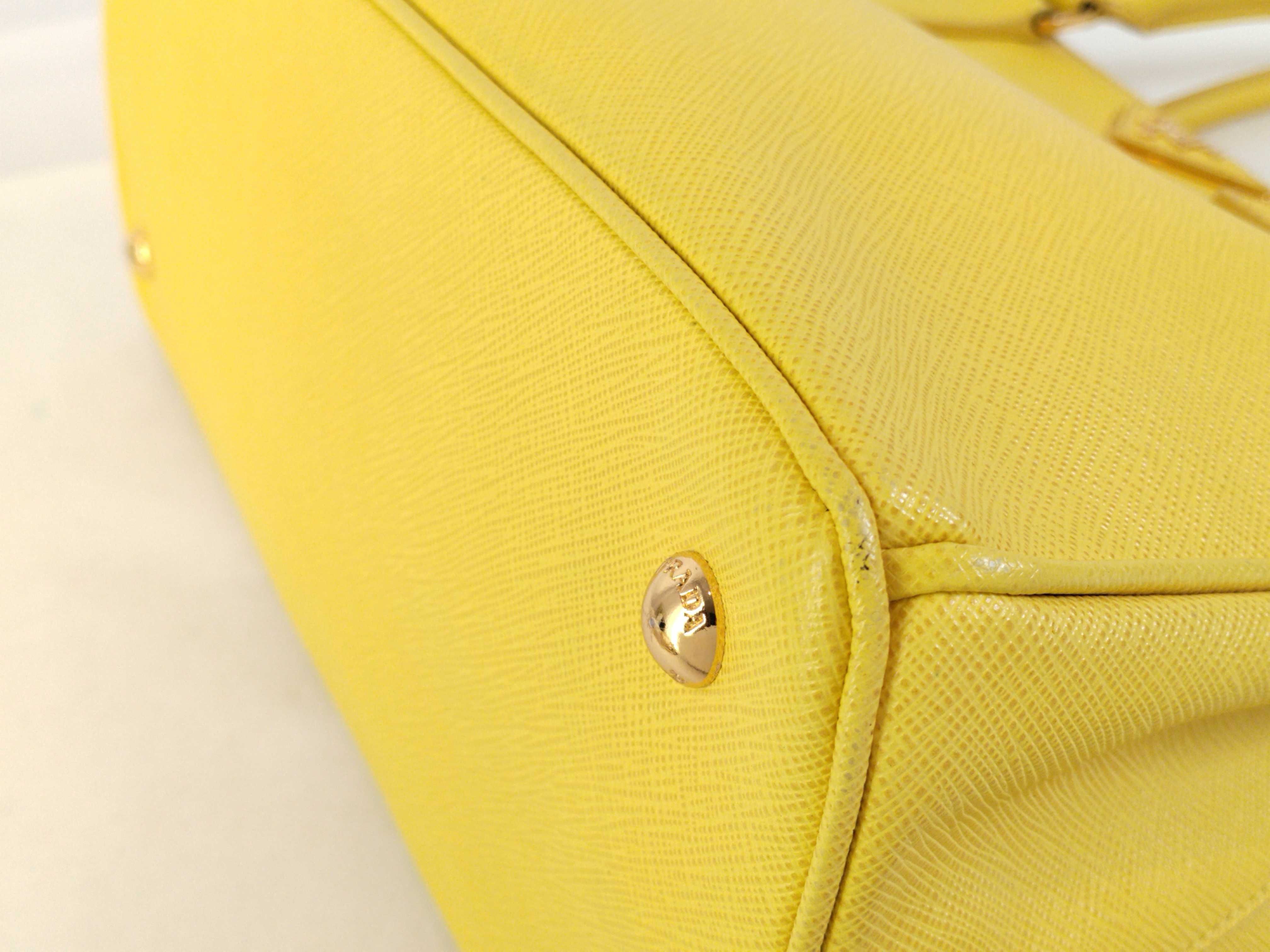ID- Saffiano Lux Galleria Cowskin 2-Way Handbag Yellow BN1874 #208 Handbag — view 7