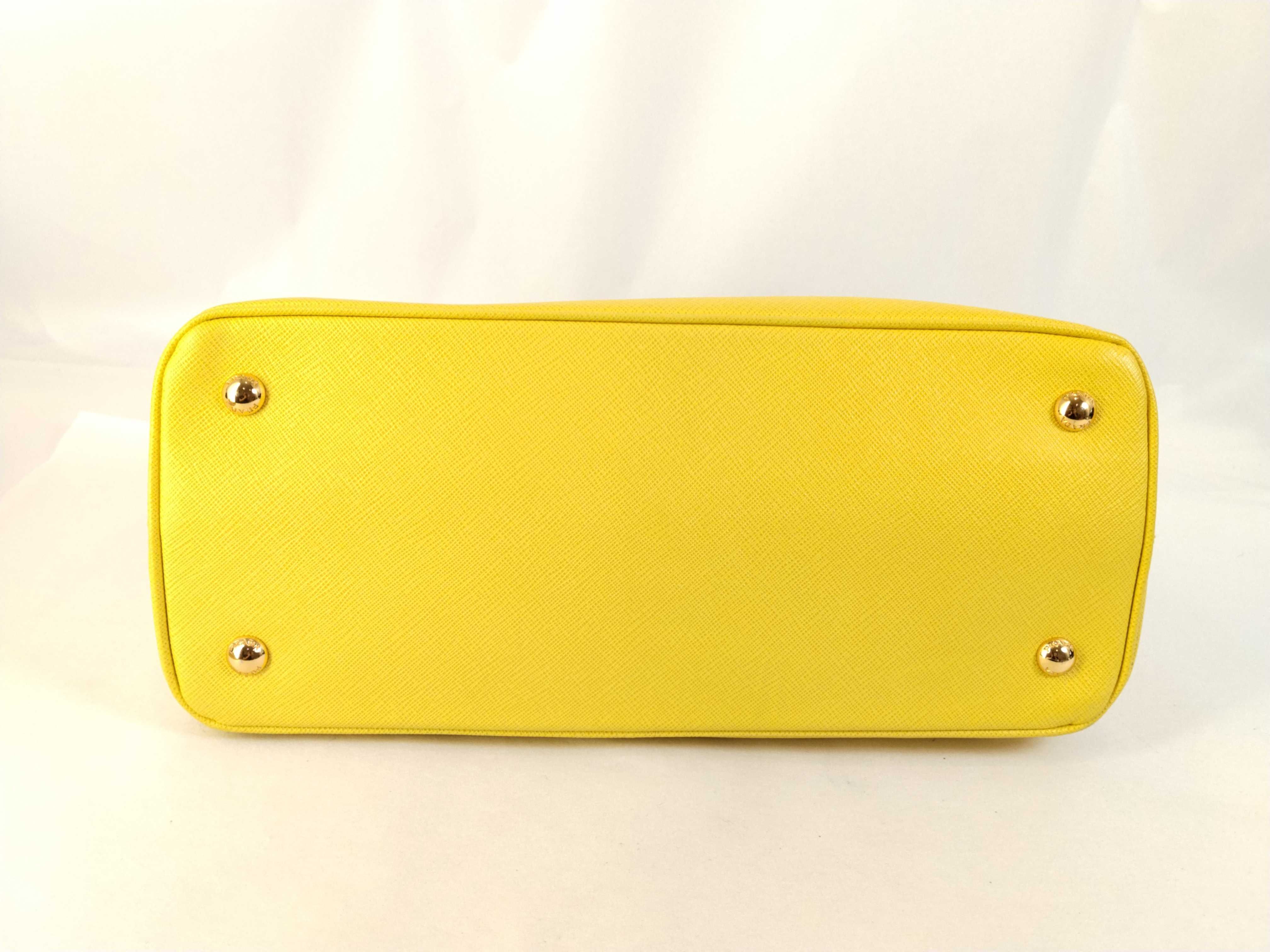 ID- Saffiano Lux Galleria Cowskin 2-Way Handbag Yellow BN1874 #208 Handbag — view 8