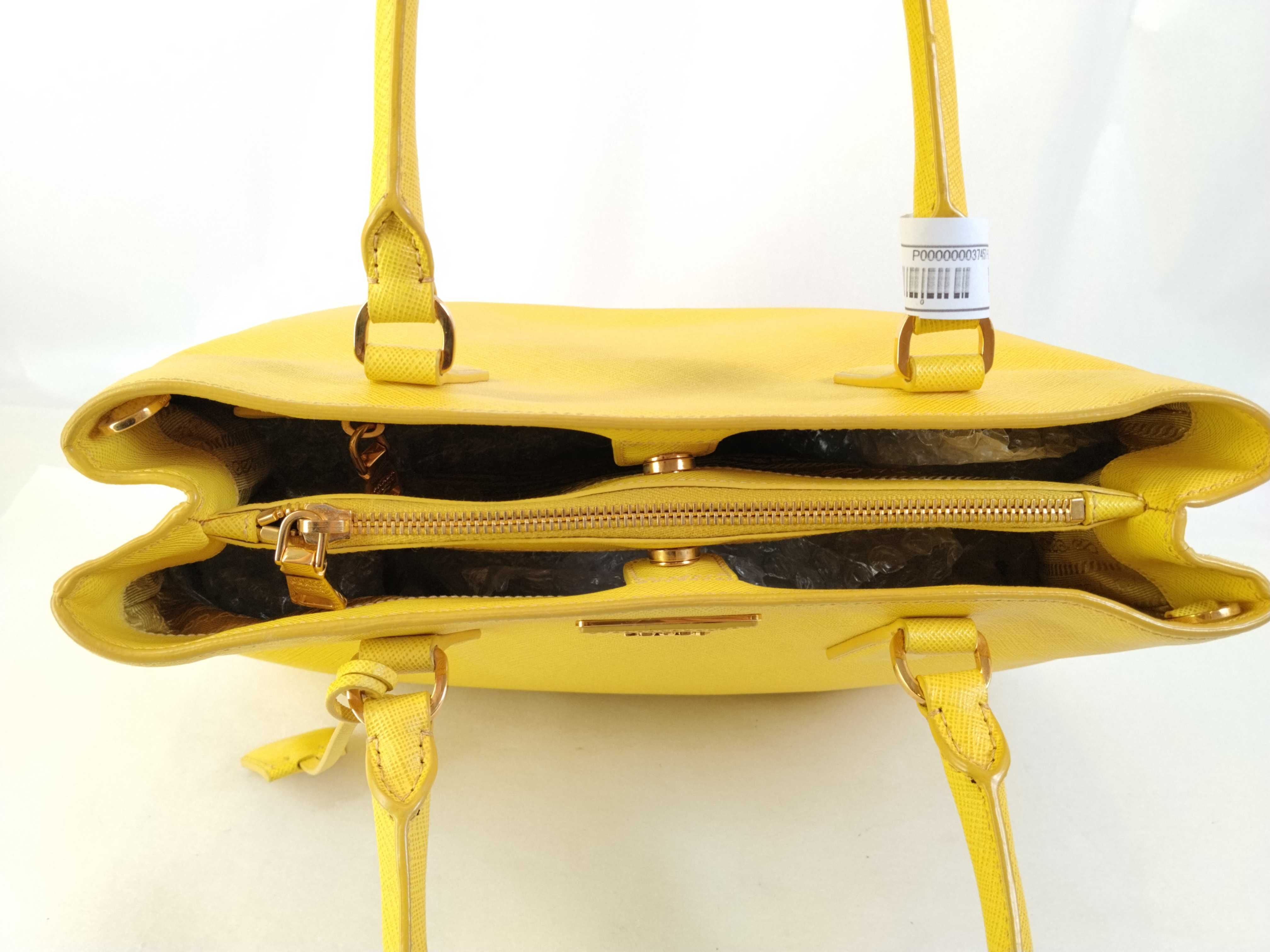ID- Saffiano Lux Galleria Cowskin 2-Way Handbag Yellow BN1874 #208 Handbag — view 9