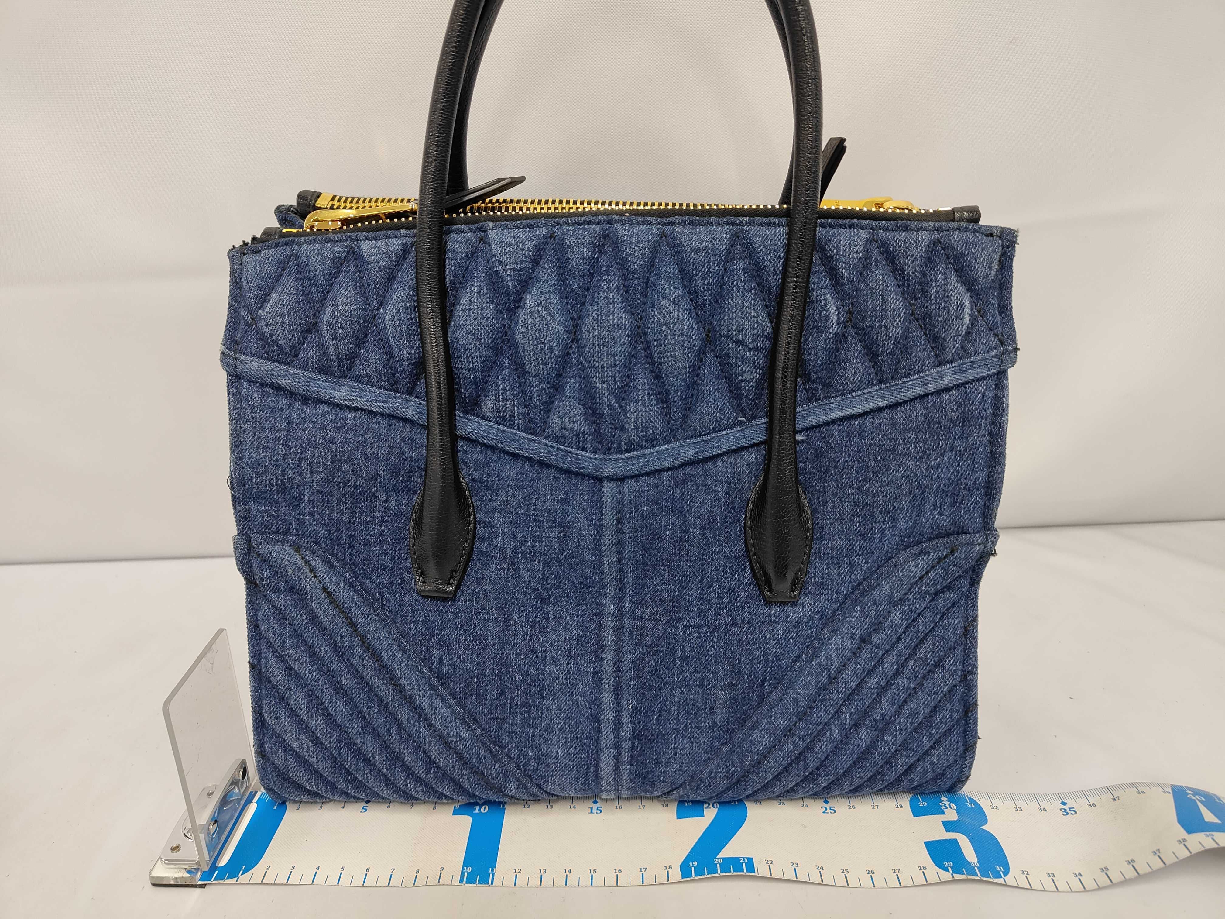 denim quilted biker handbag RN1031 handbag — view 2