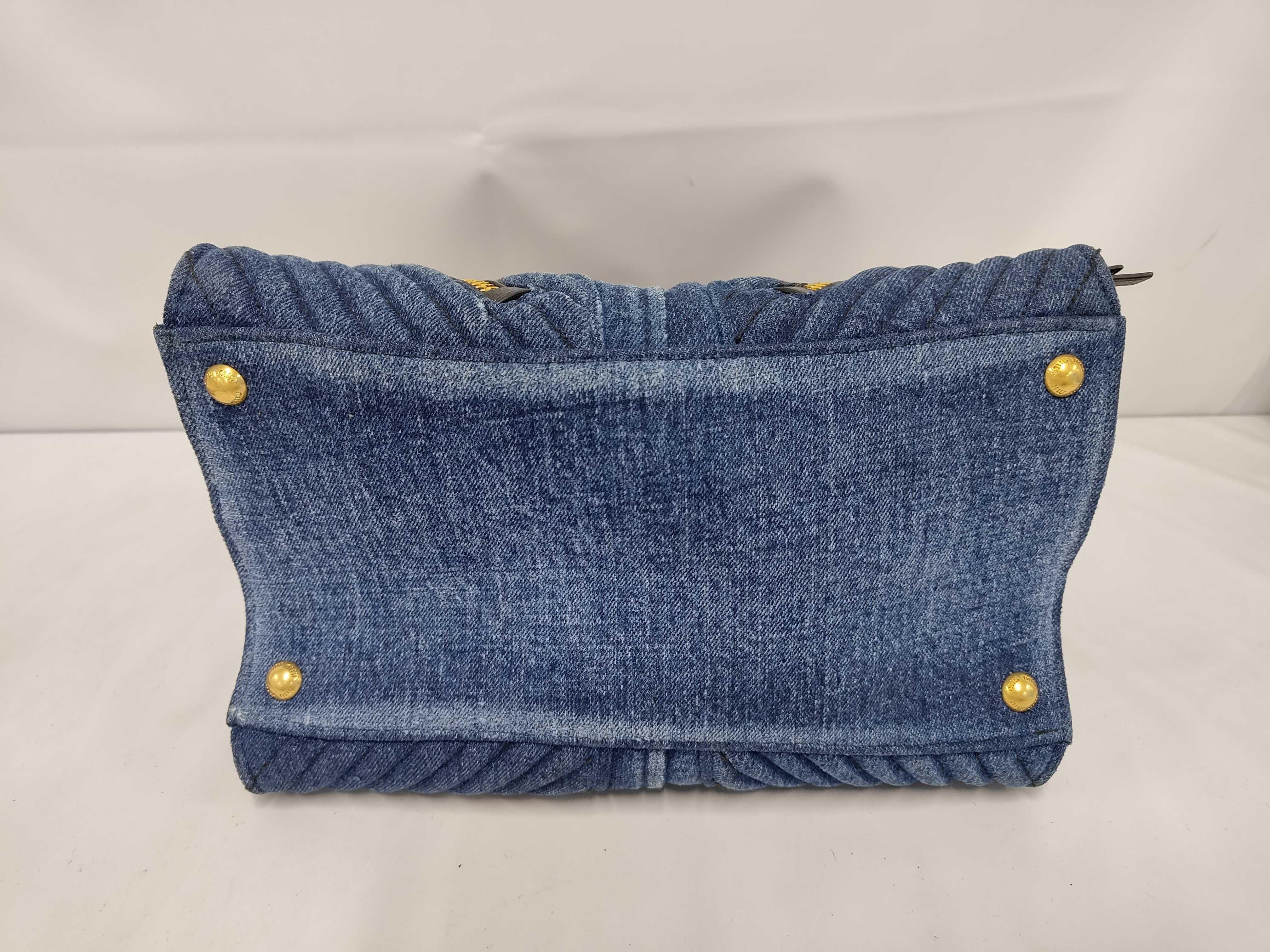 denim quilted biker handbag RN1031 handbag — view 3