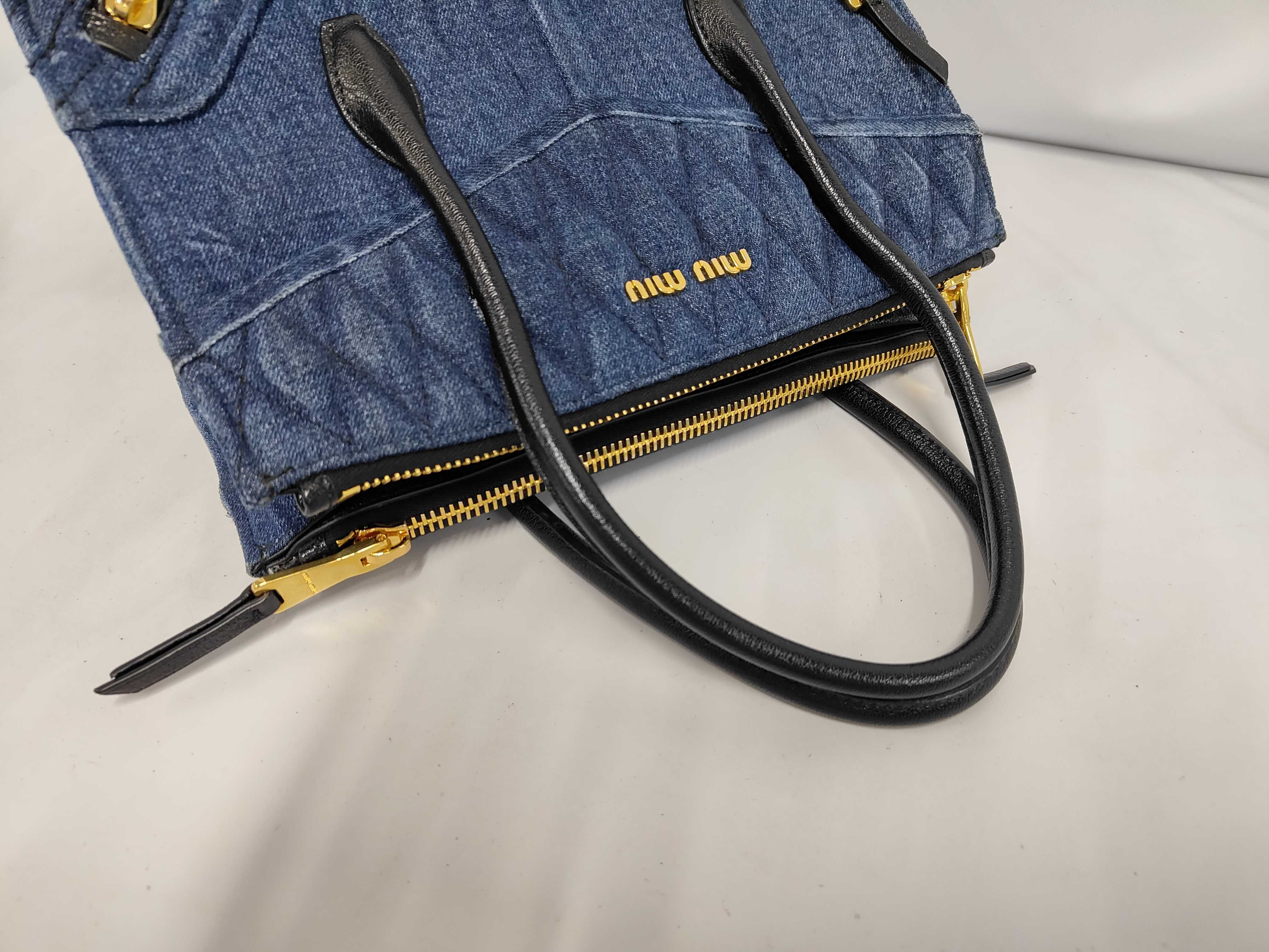 denim quilted biker handbag RN1031 handbag — view 6