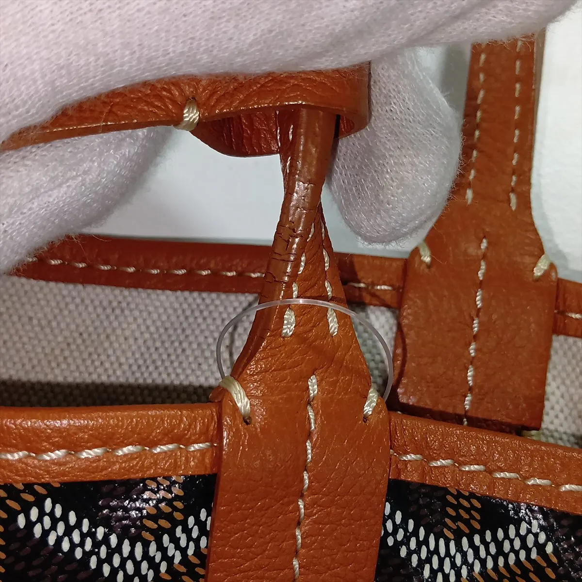 Saint Louis PM PVC x Leather Tote Bag, Brown — view 12