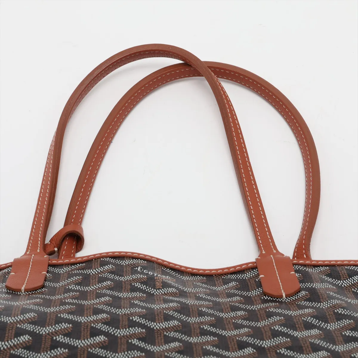 Saint Louis PM PVC x Leather Tote Bag, Brown — view 6