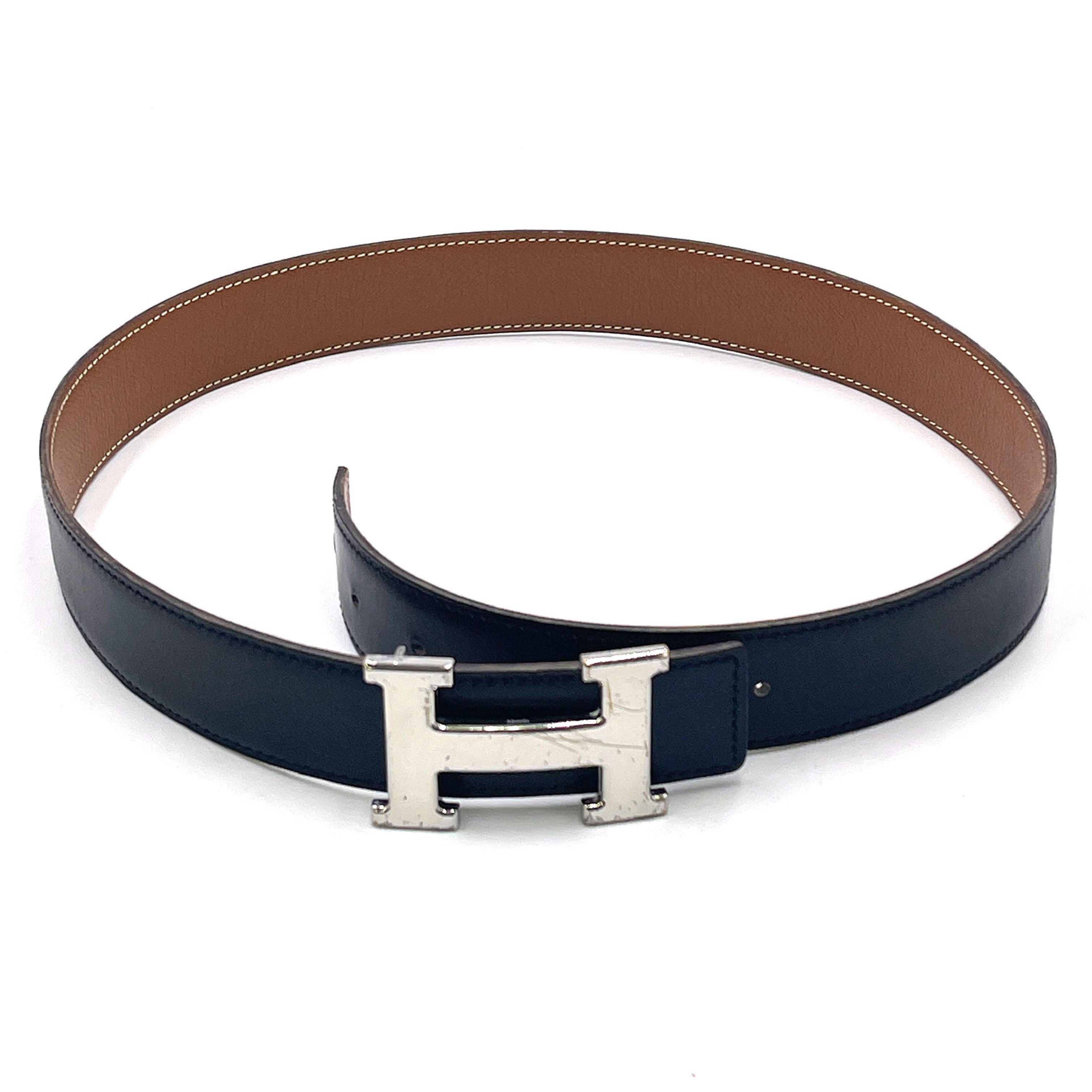 Constance H-belt, reversible leather belt, size 65, black. — view 3