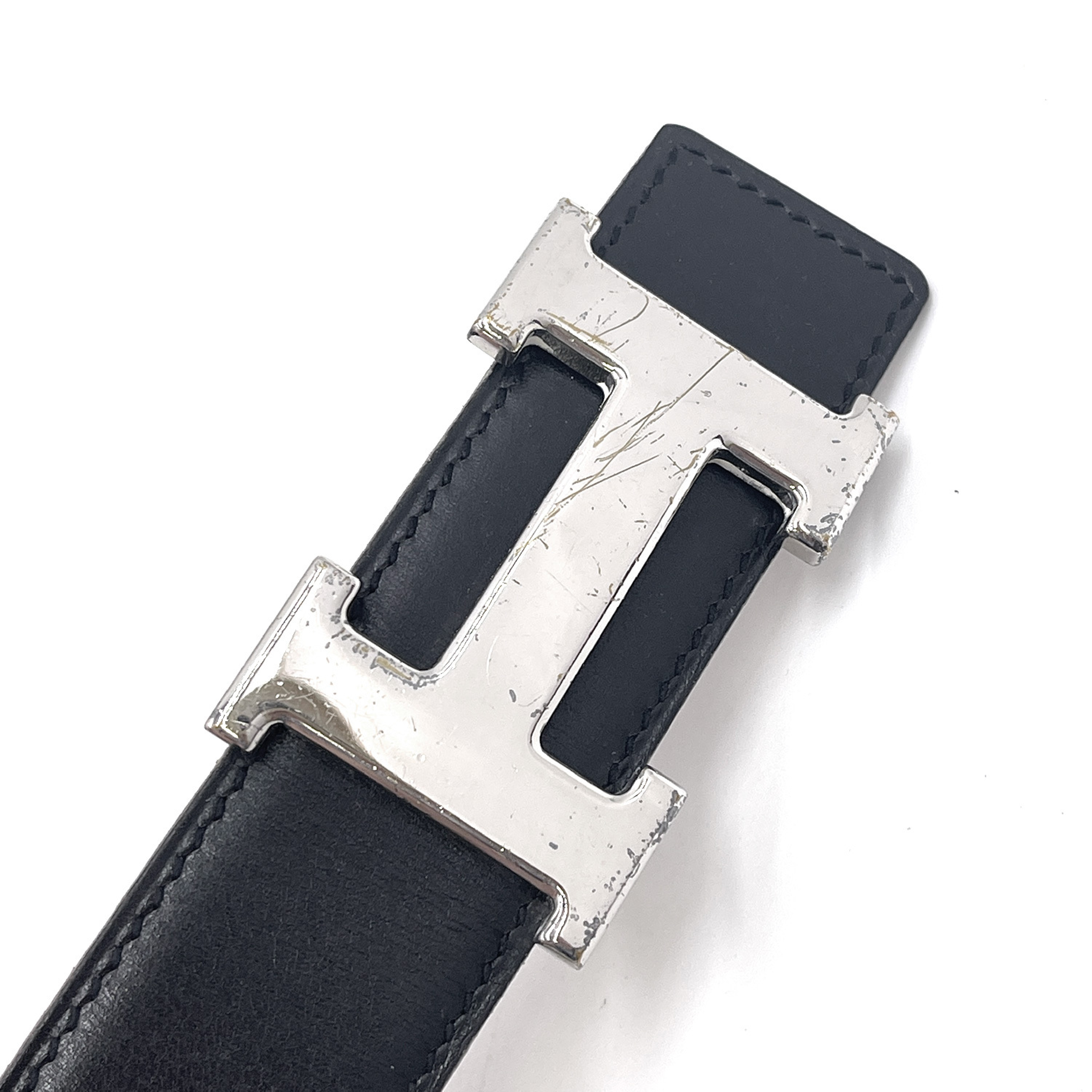 Constance H-belt, reversible leather belt, size 65, black. — view 4
