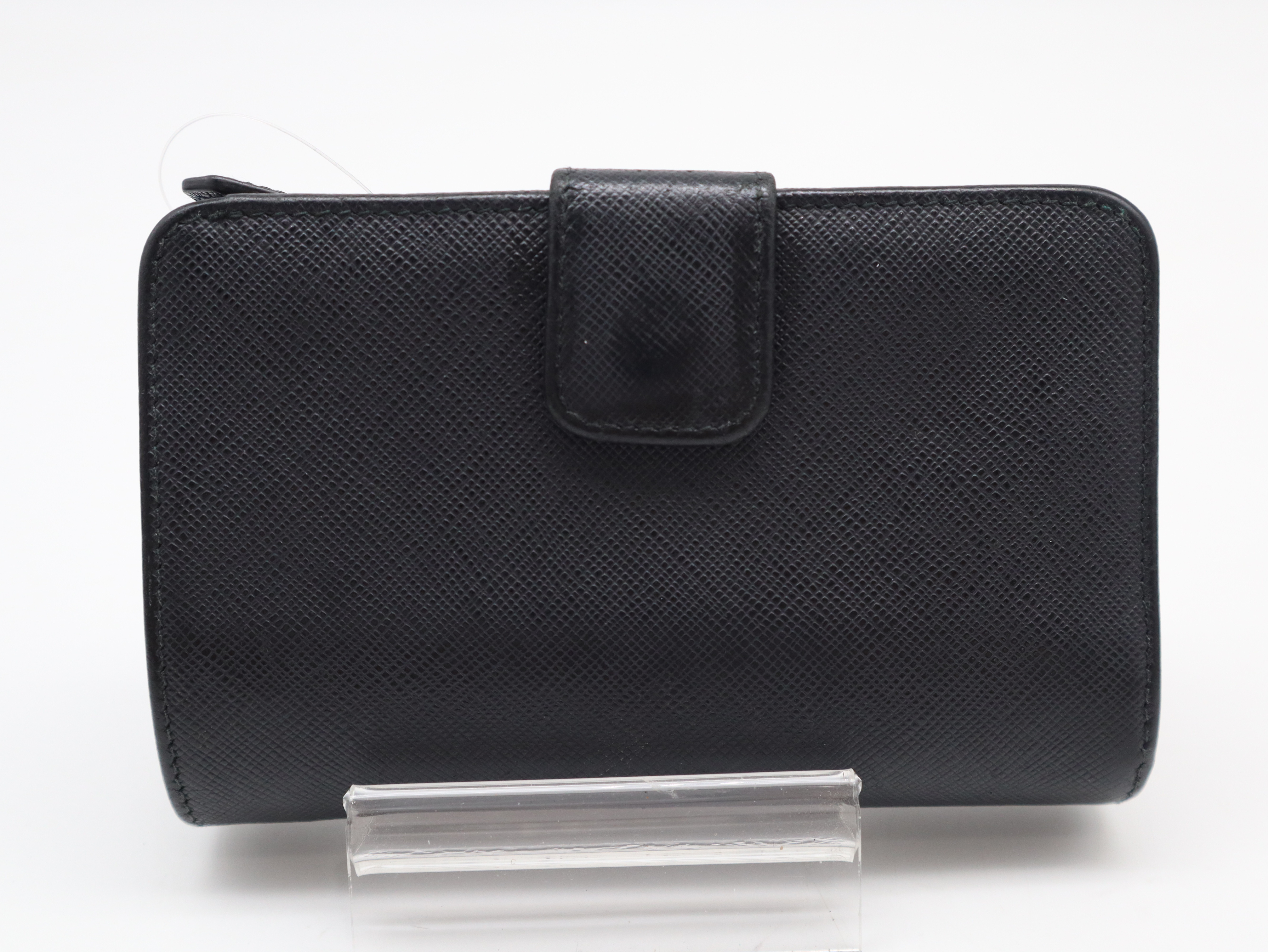 1ML018 Saffiano Leather Bi-fold Wallet, Black — view 2