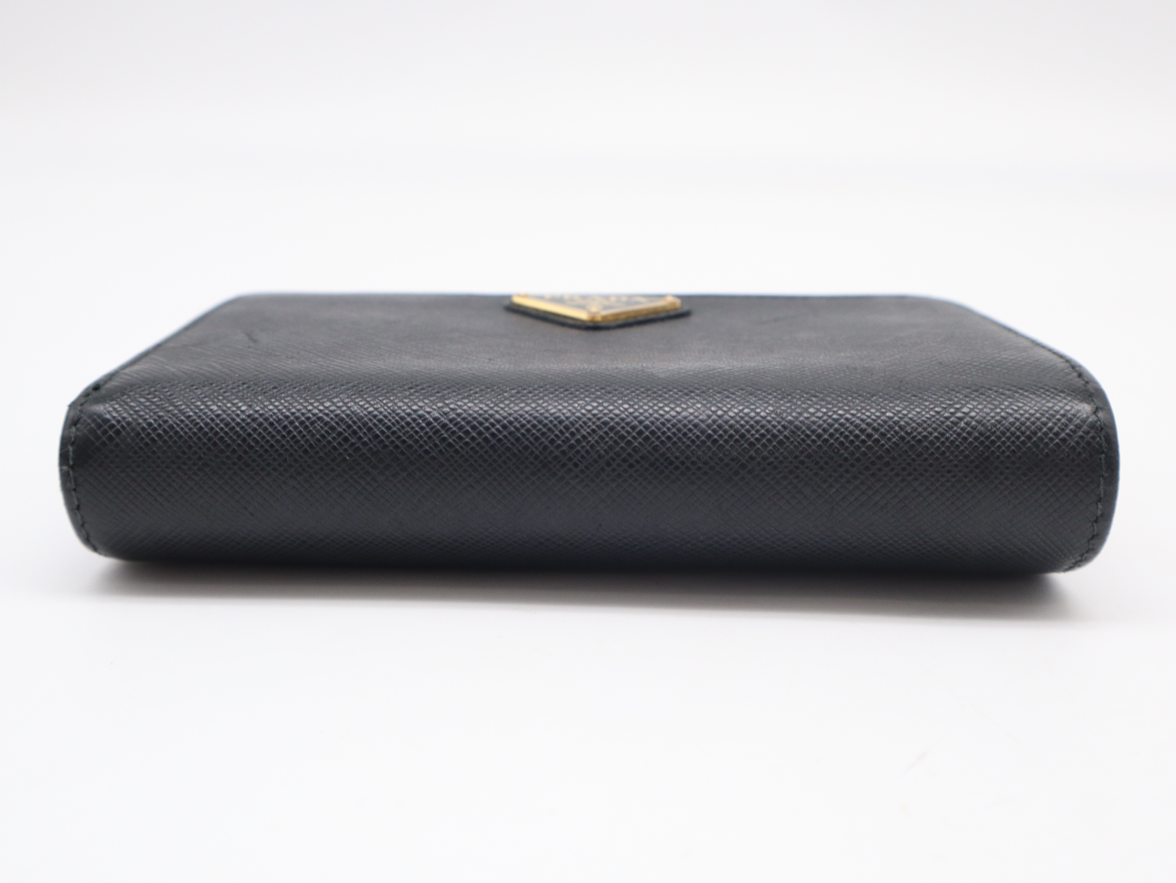 1ML018 Saffiano Leather Bi-fold Wallet, Black — view 3