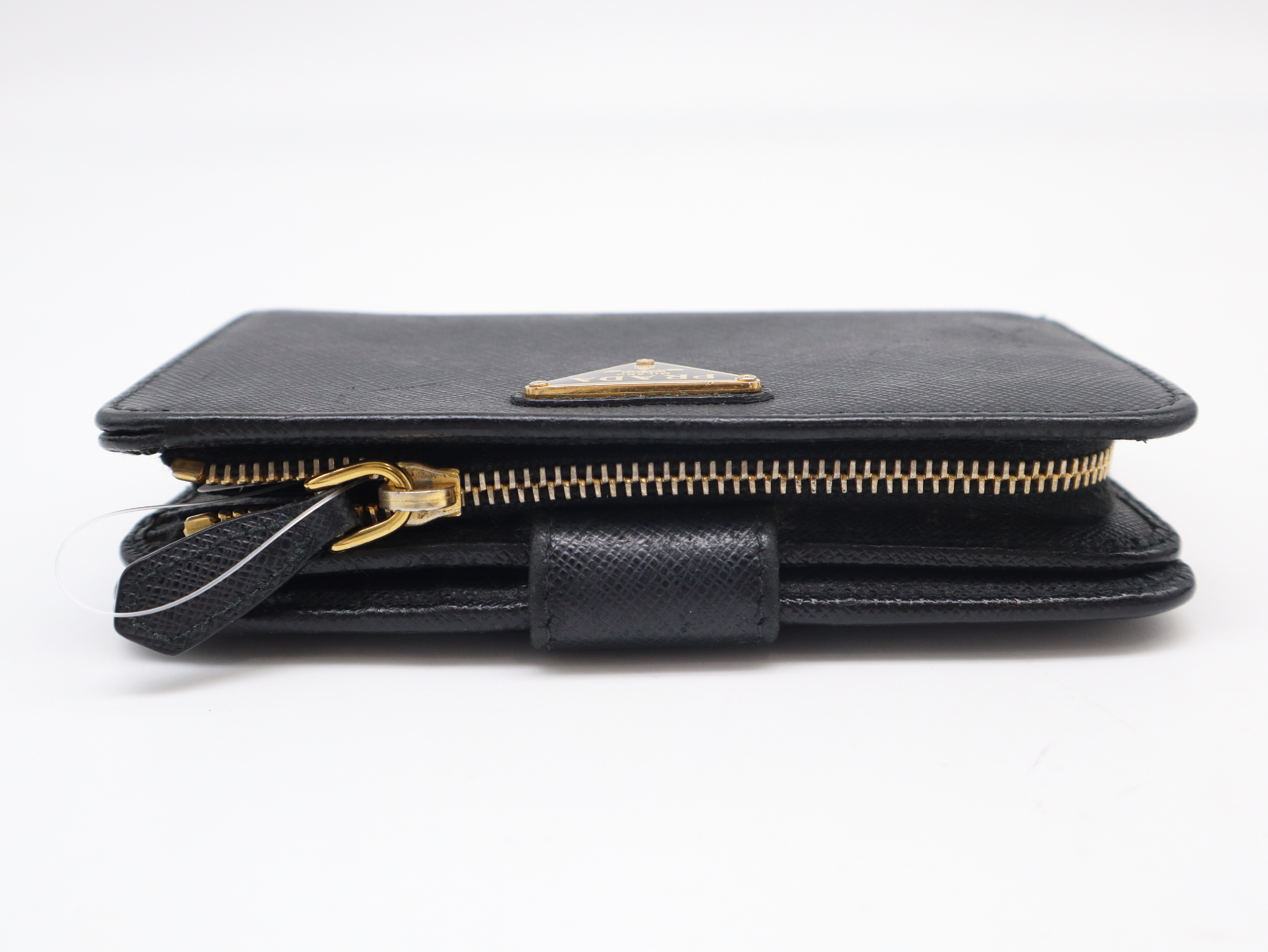 1ML018 Saffiano Leather Bi-fold Wallet, Black — view 4