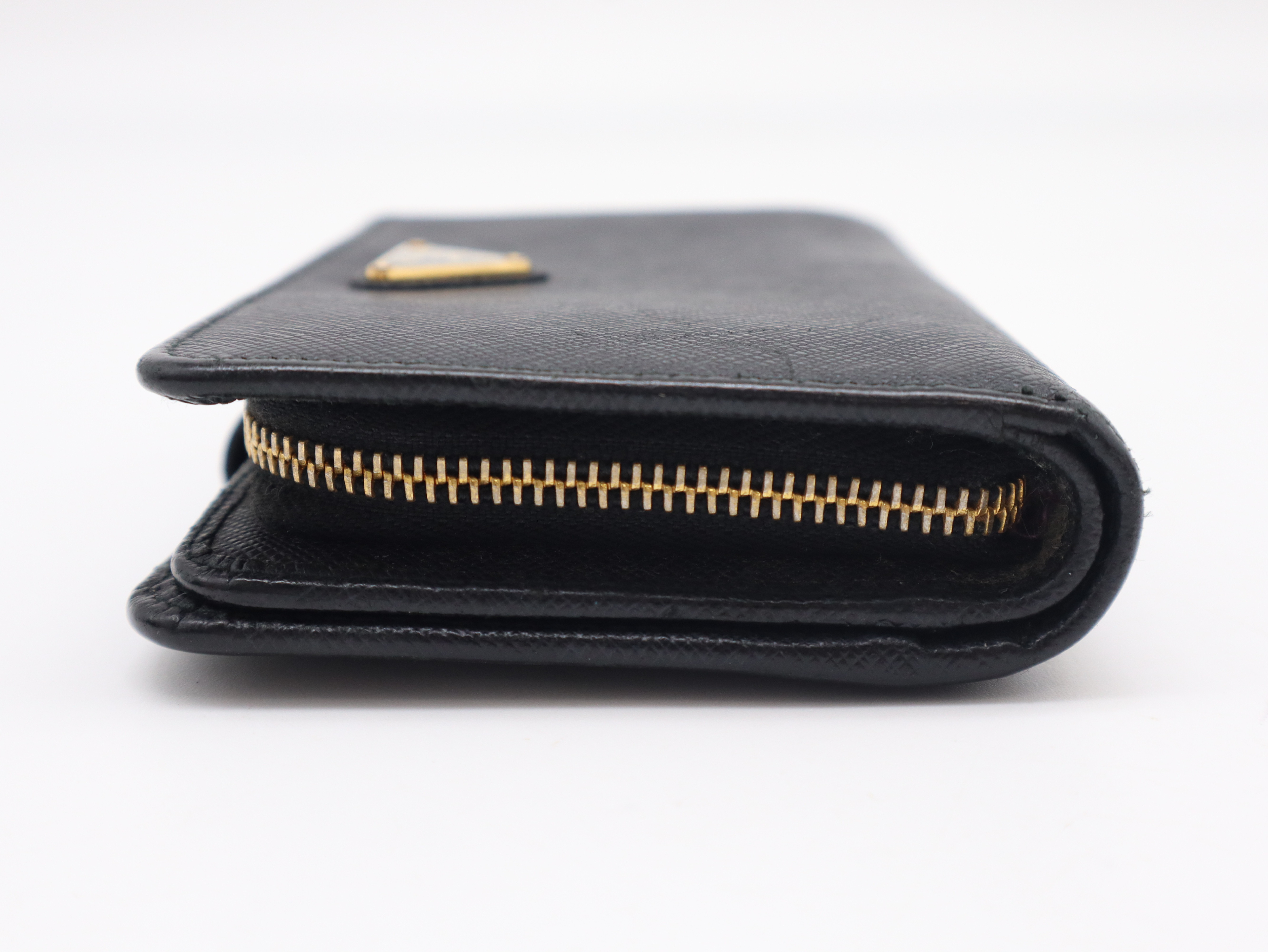 1ML018 Saffiano Leather Bi-fold Wallet, Black — view 5