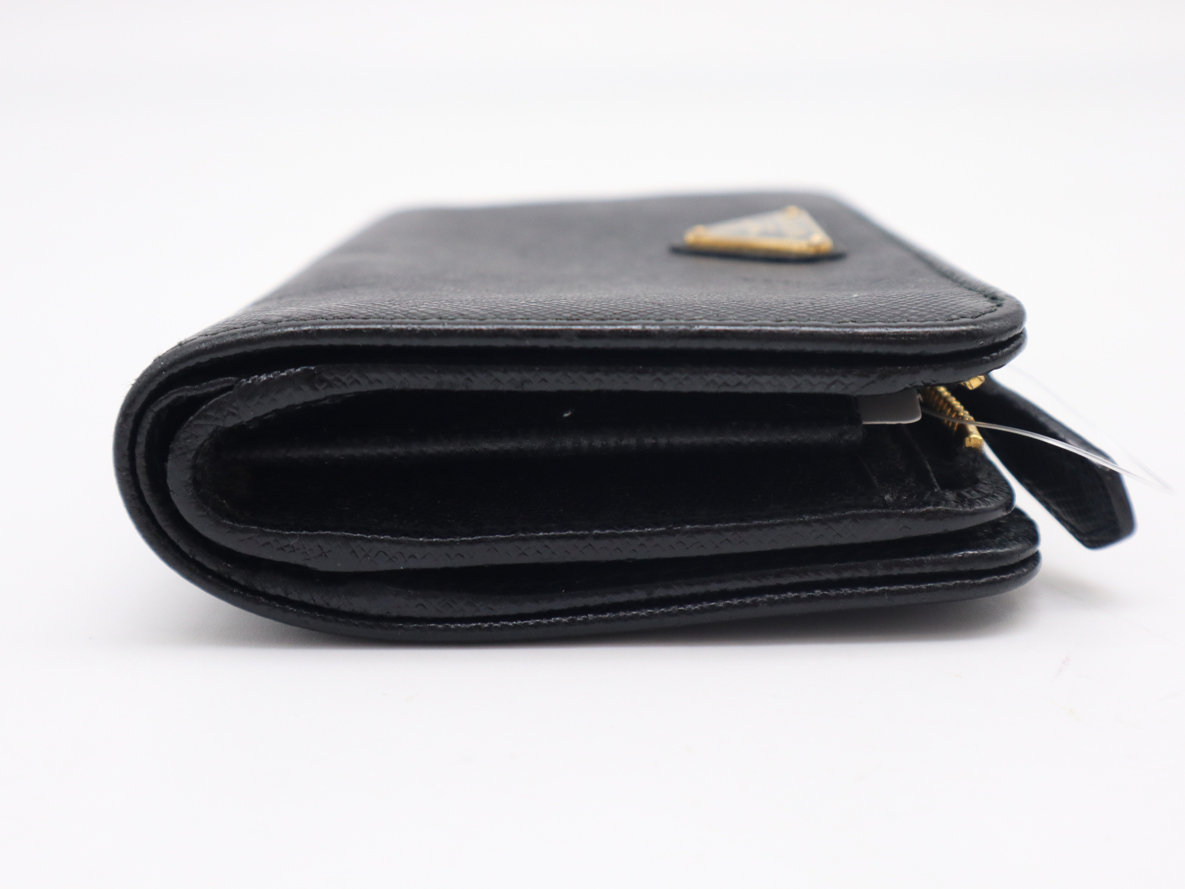 1ML018 Saffiano Leather Bi-fold Wallet, Black — view 6