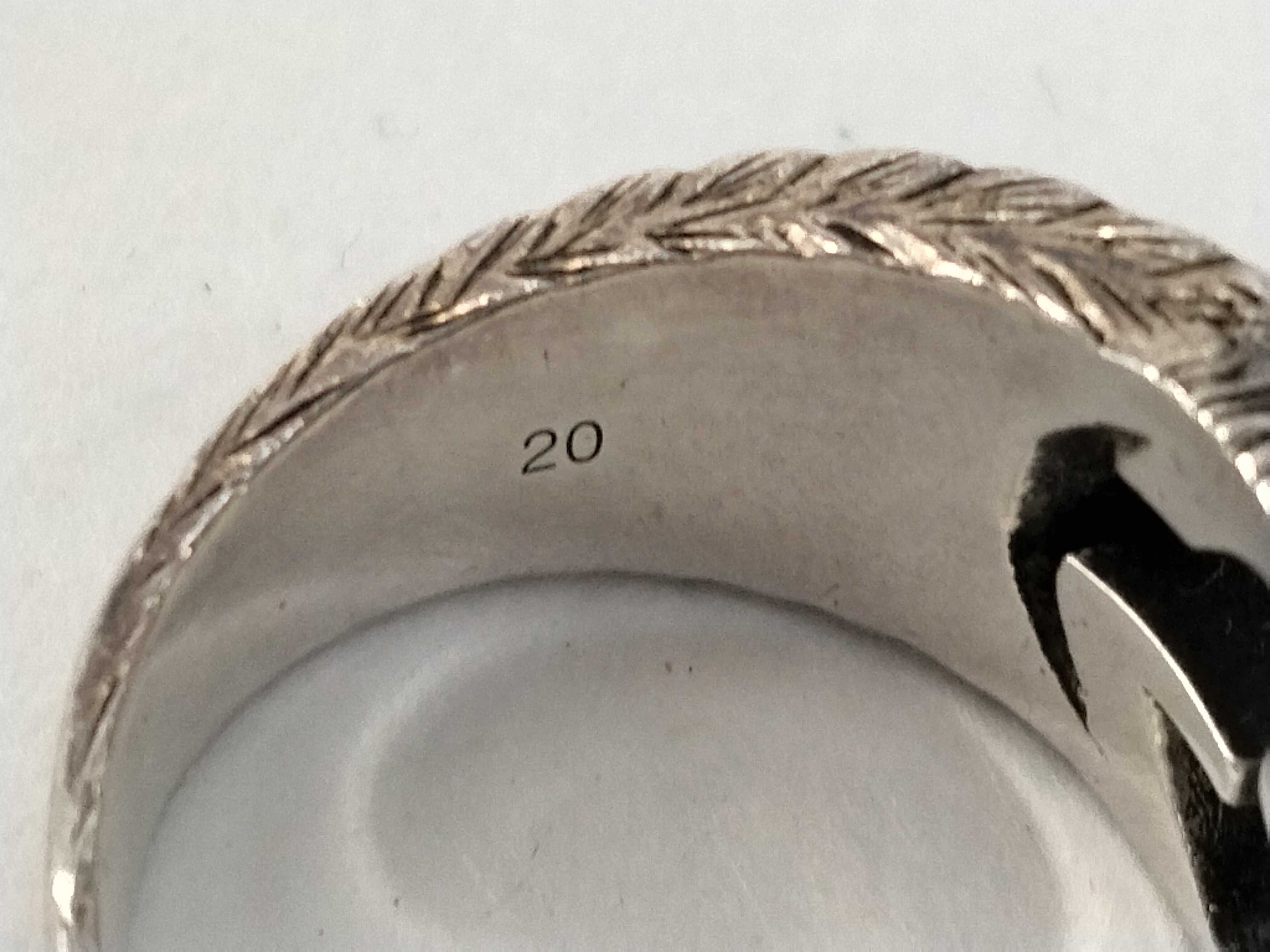 Arabesque Interlocking G Ring, SV925, Size #20, 12.1g. — view 7