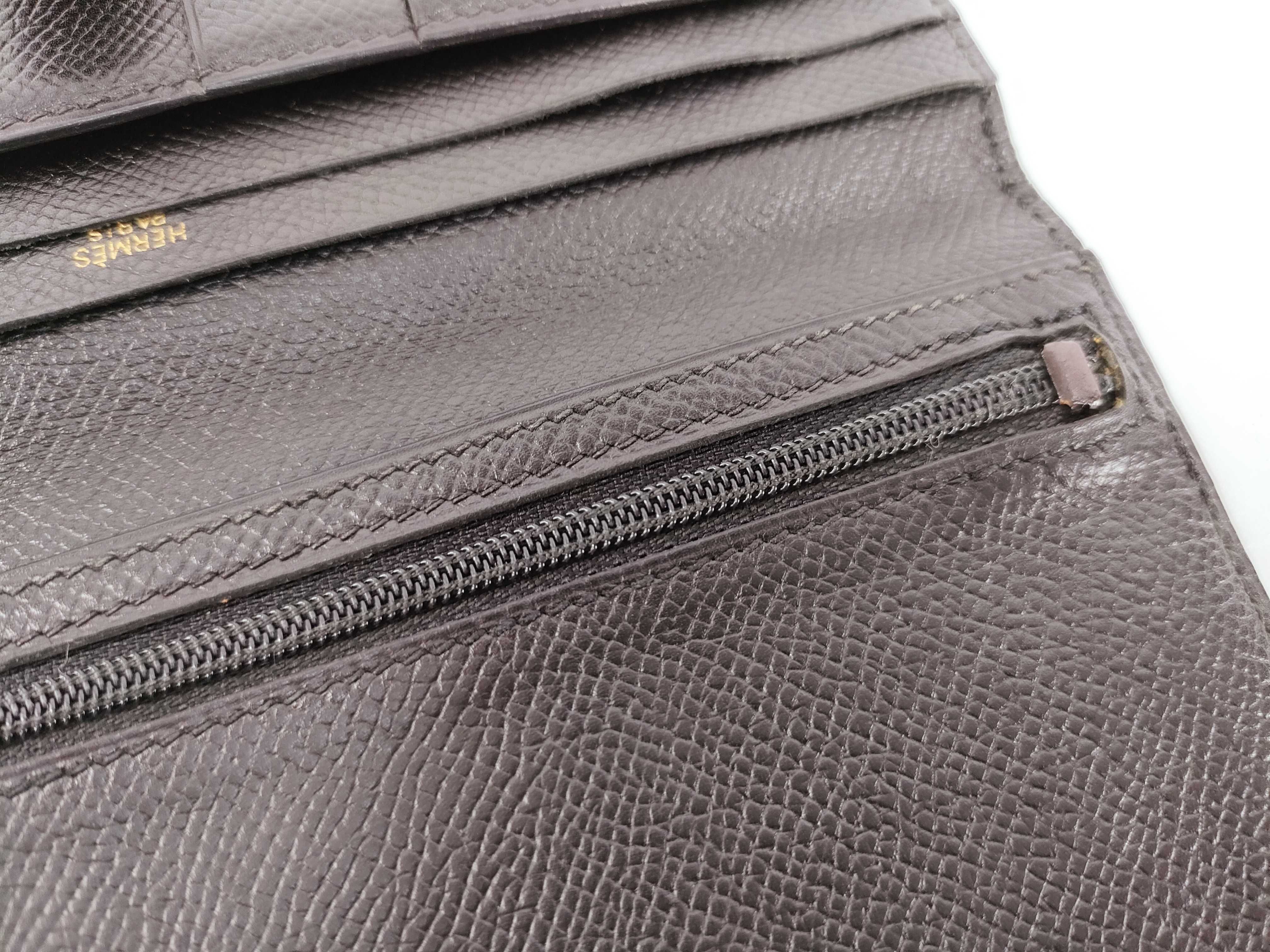 Bearn Hermes Bearn Soufflé Black Bifold Long Wallet — view 12