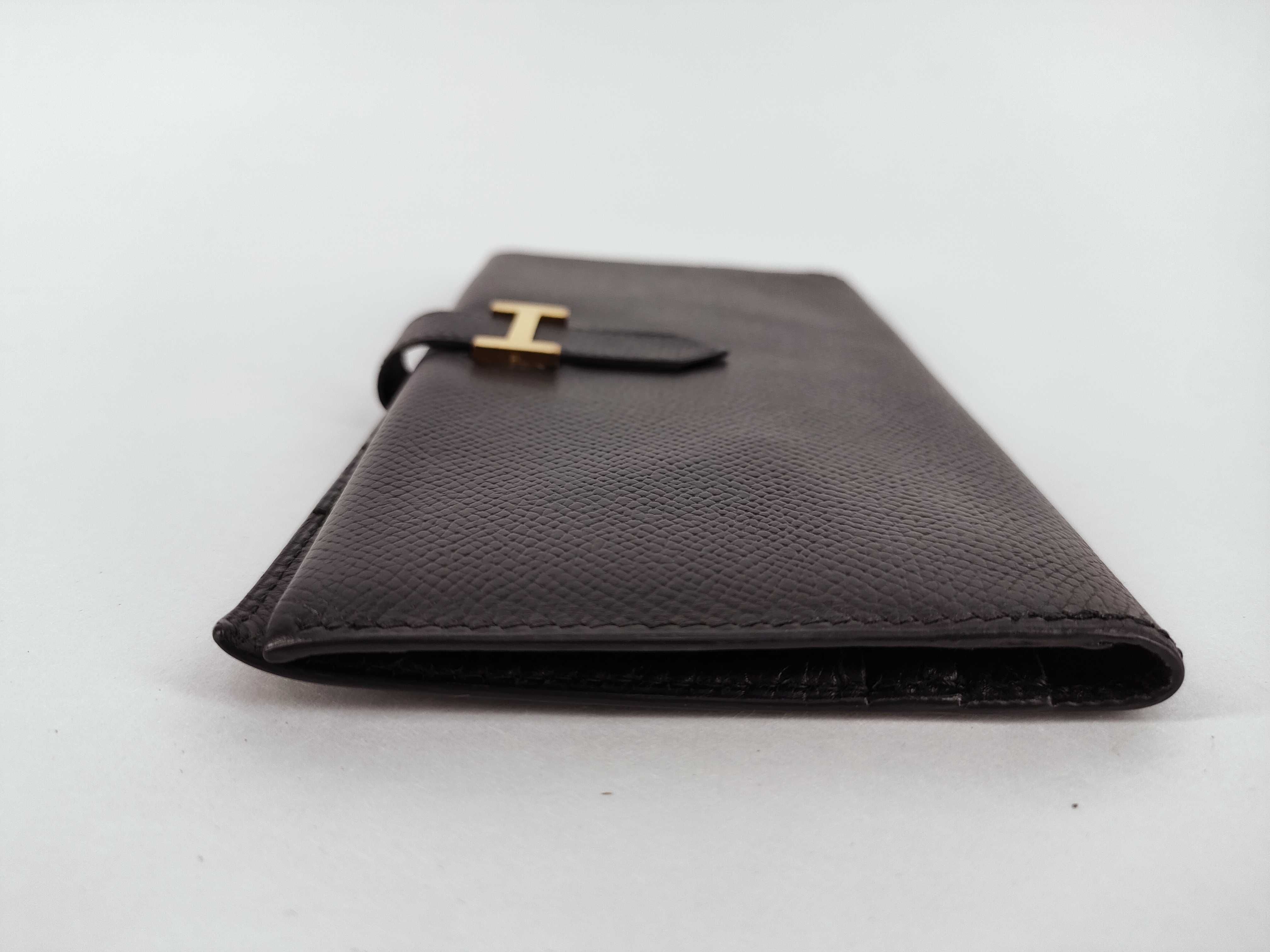 Bearn Hermes Bearn Soufflé Black Bifold Long Wallet — view 4