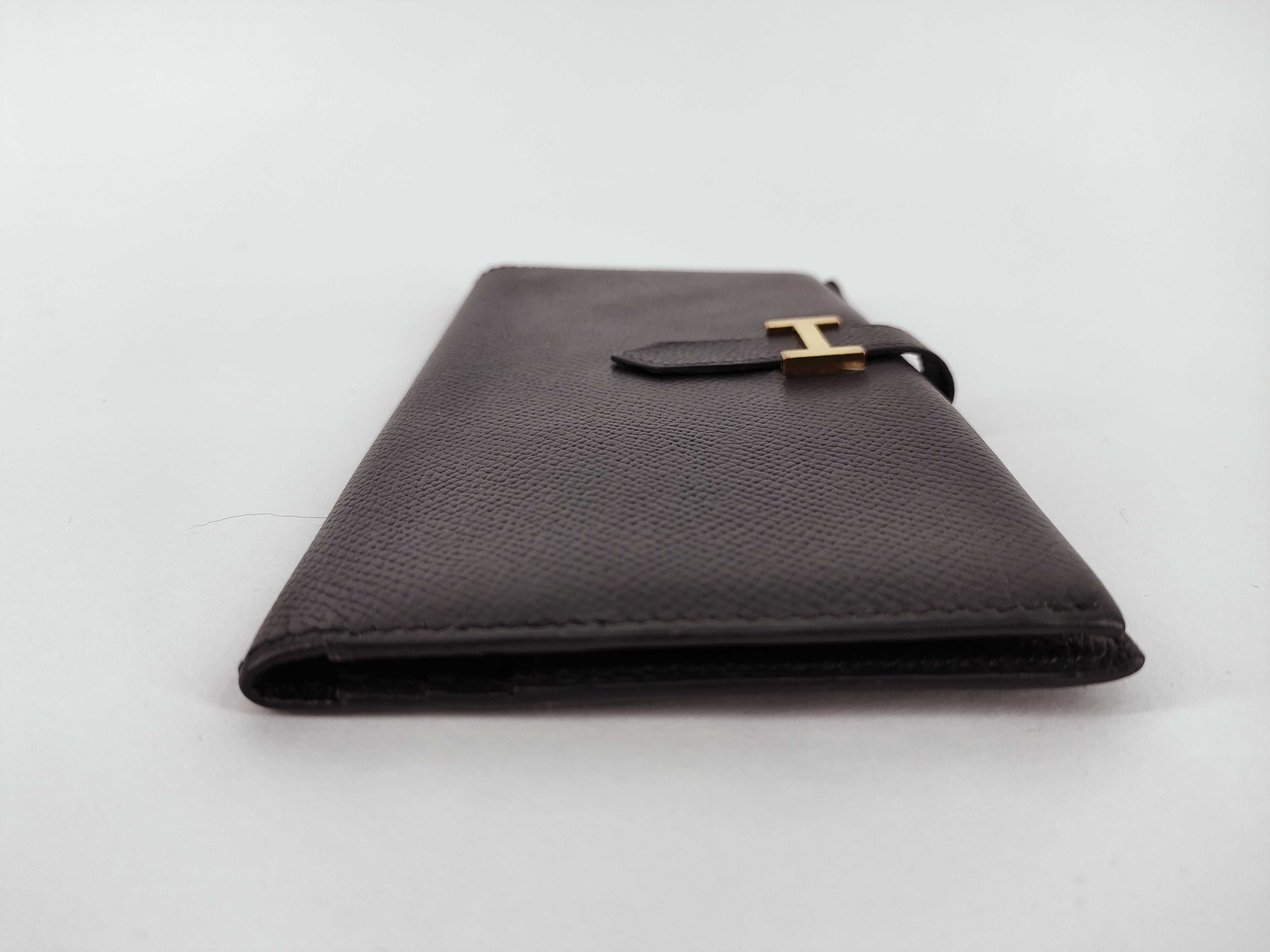 Bearn Hermes Bearn Soufflé Black Bifold Long Wallet — view 6