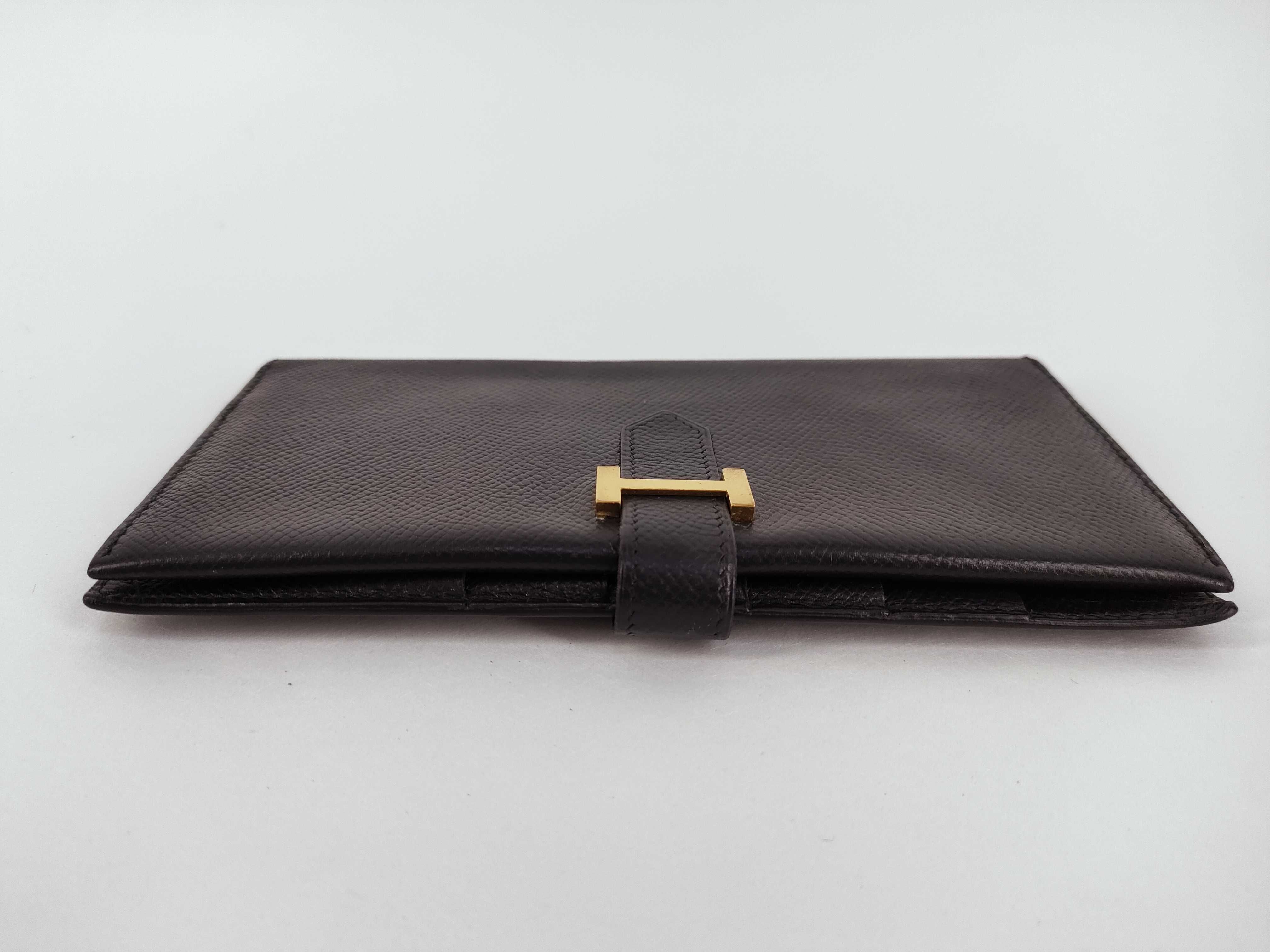 Bearn Hermes Bearn Soufflé Black Bifold Long Wallet — view 7