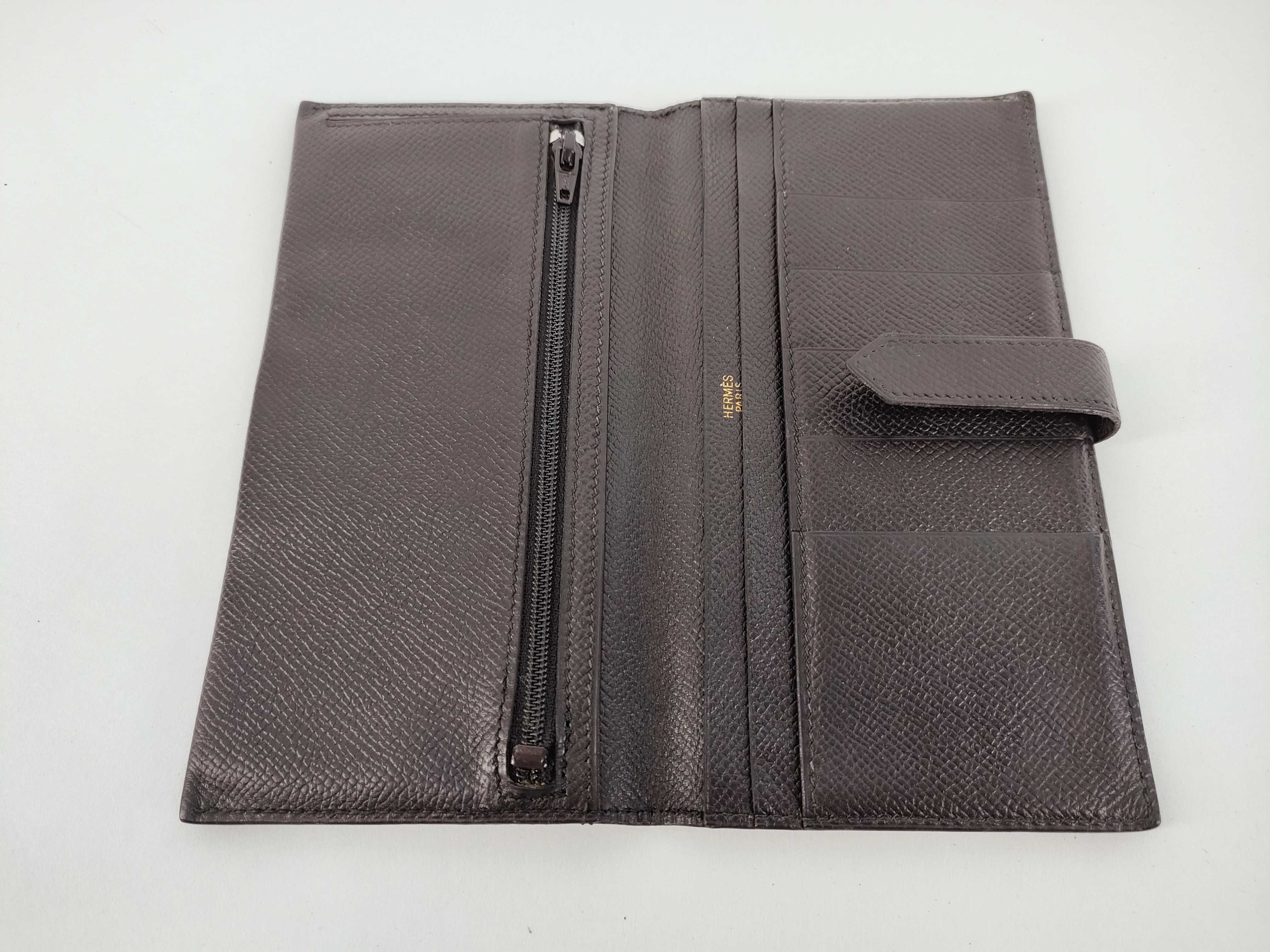 Bearn Hermes Bearn Soufflé Black Bifold Long Wallet — view 8