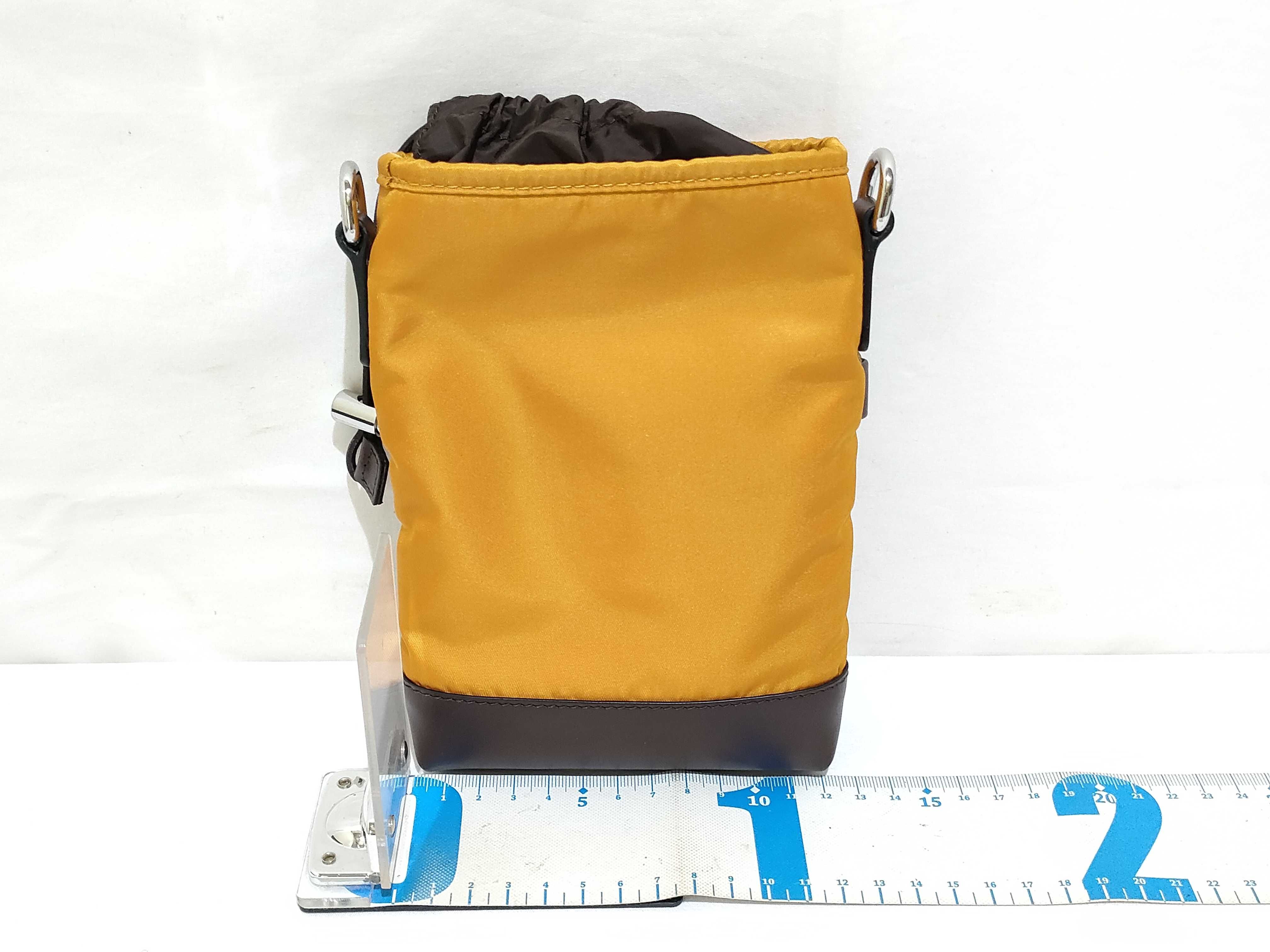 Nylon Drawstring Shoulder Pouch, Orange, Boxed Shoulder Bag — view 2