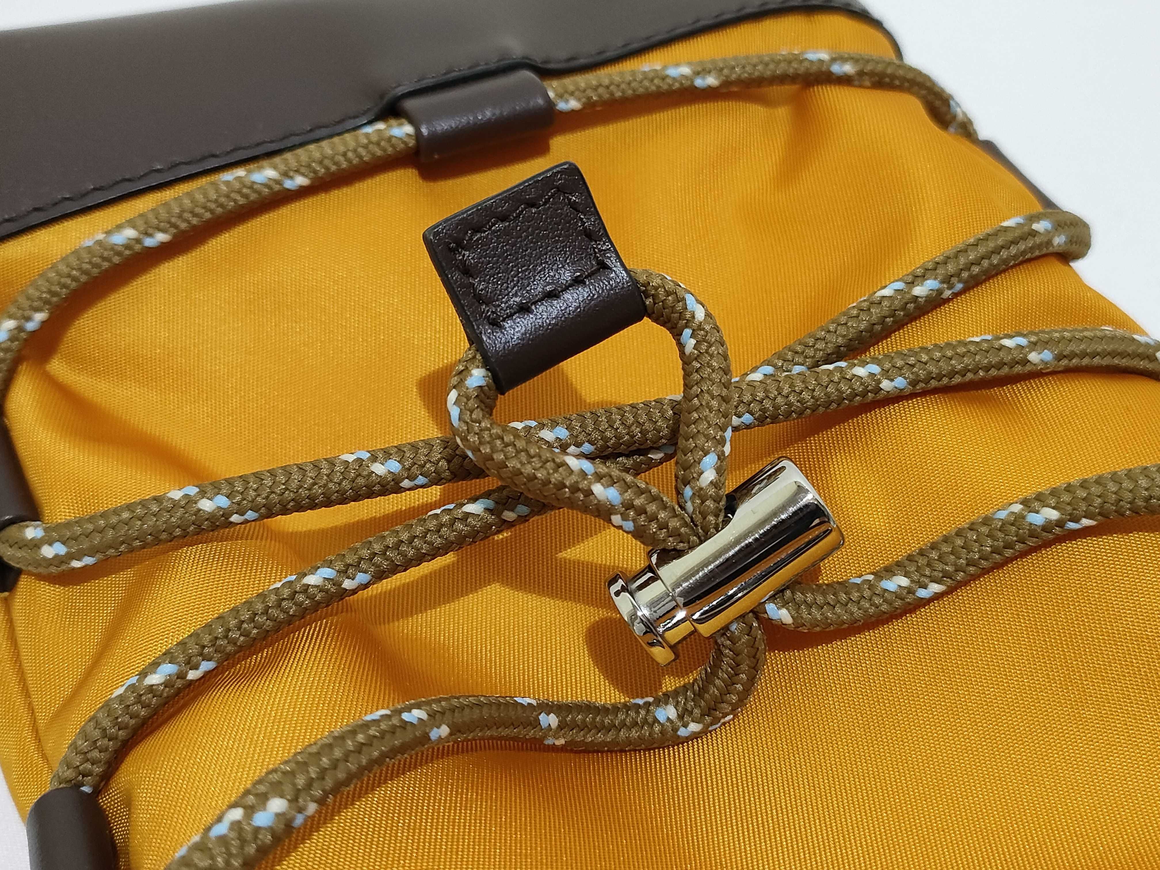 Nylon Drawstring Shoulder Pouch, Orange, Boxed Shoulder Bag — view 11